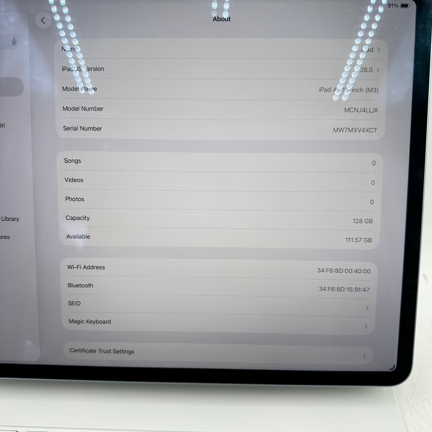 WiFi Only Apple iPad Air 11" M3 128GB Blue MCNJ4LL/A + Extras