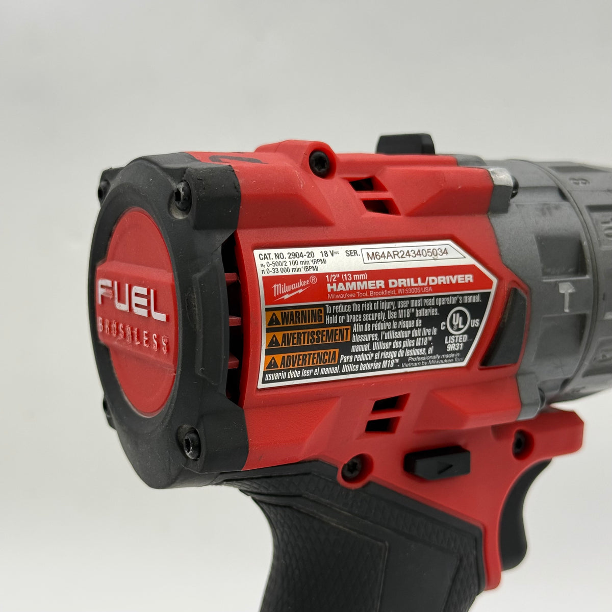 Milwaukee 2904-20 M18 18V 1/2" (13mm) Hammer Drill/Driver