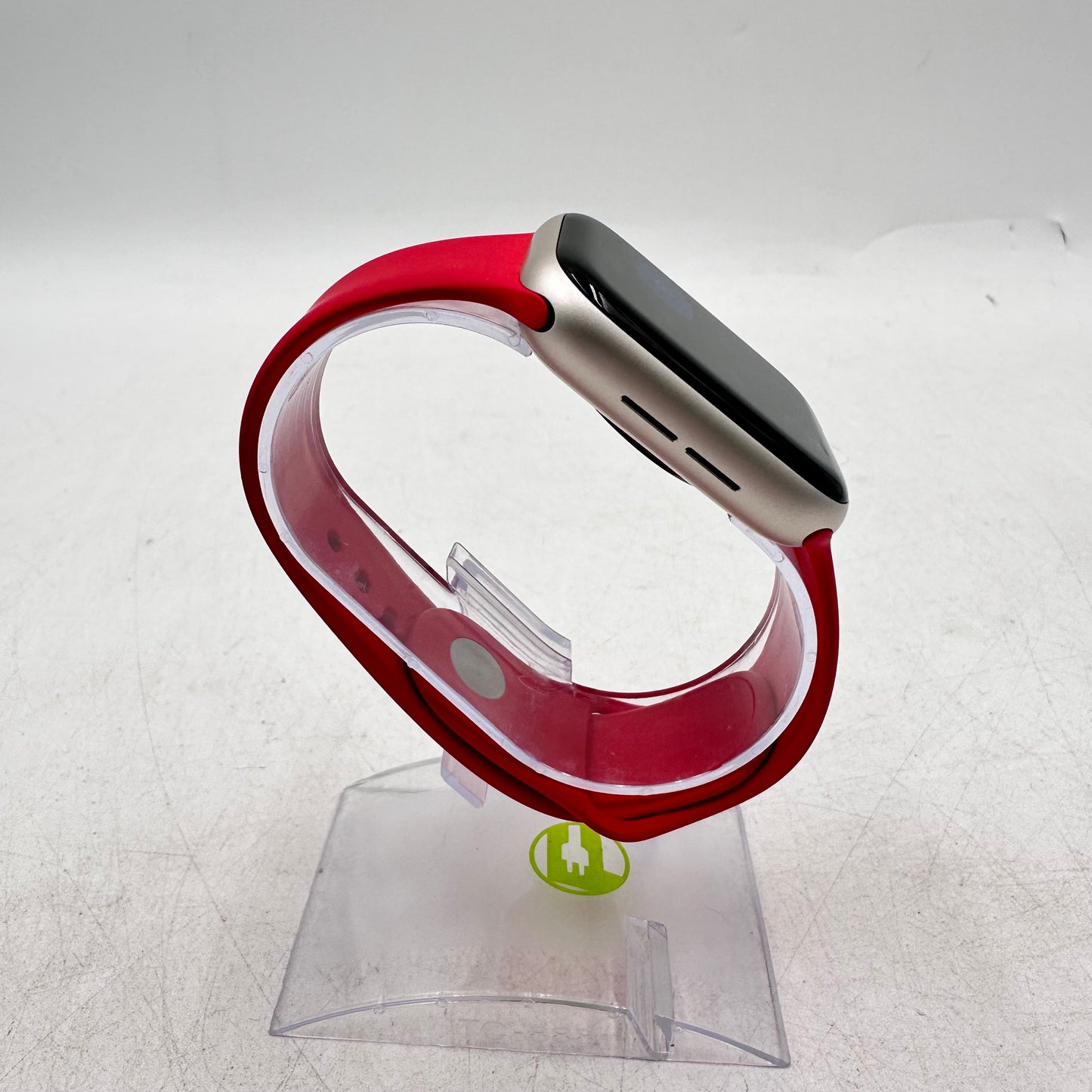 Unlocked Apple Watch SE 2nd Gen 44MM Starlight Aluminum w/ Red Sport Band A2727