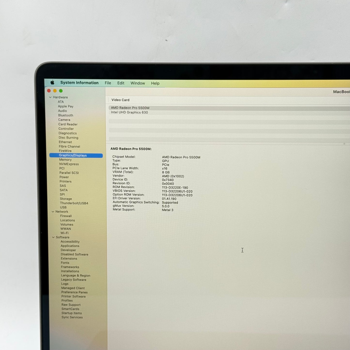 2019 Apple MacBook Pro 16" i9 2.4GHz 32GB RAM 1TB SSD Silver A2141