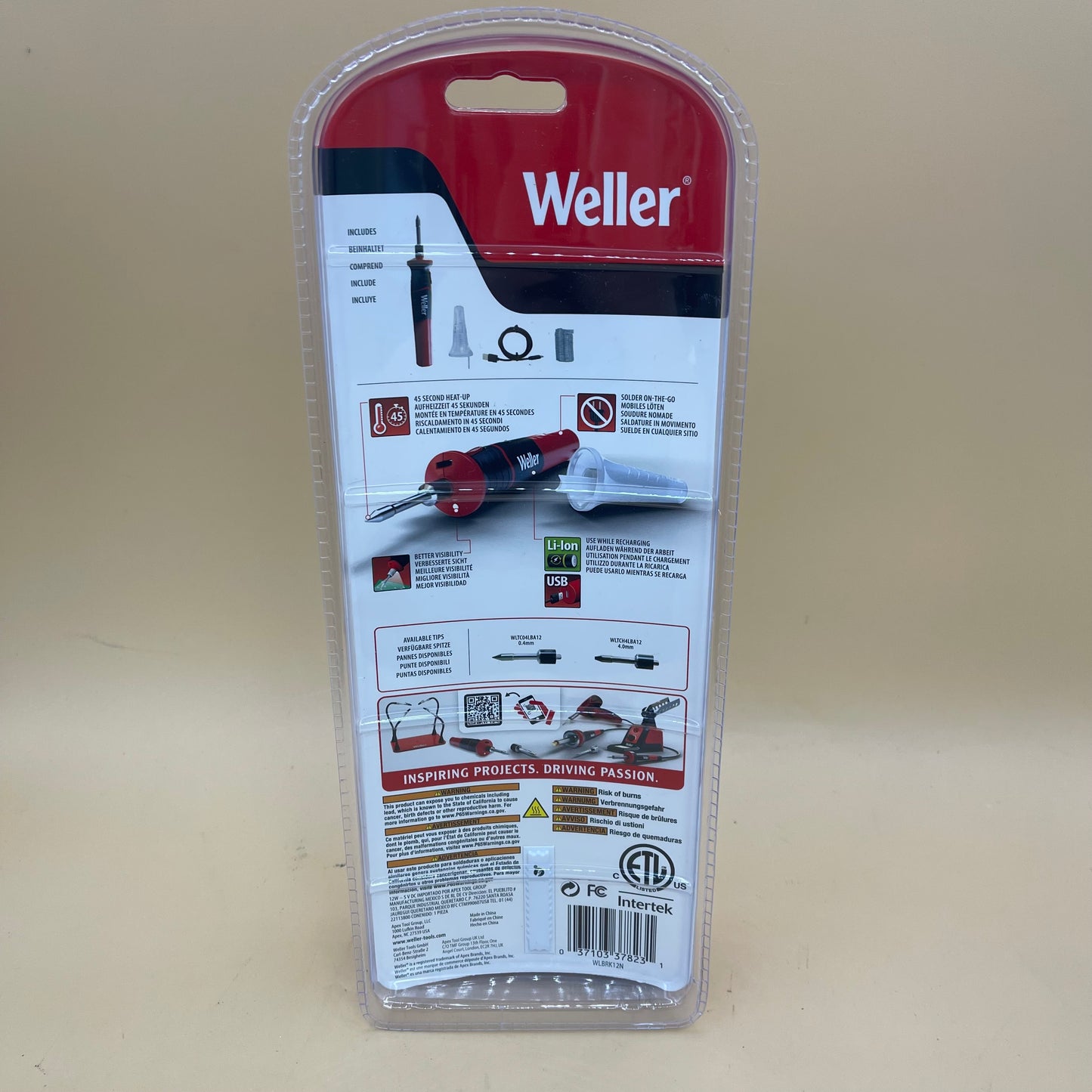 New weller 12 watt 12W Cordless Rechargeable Soldering Iron