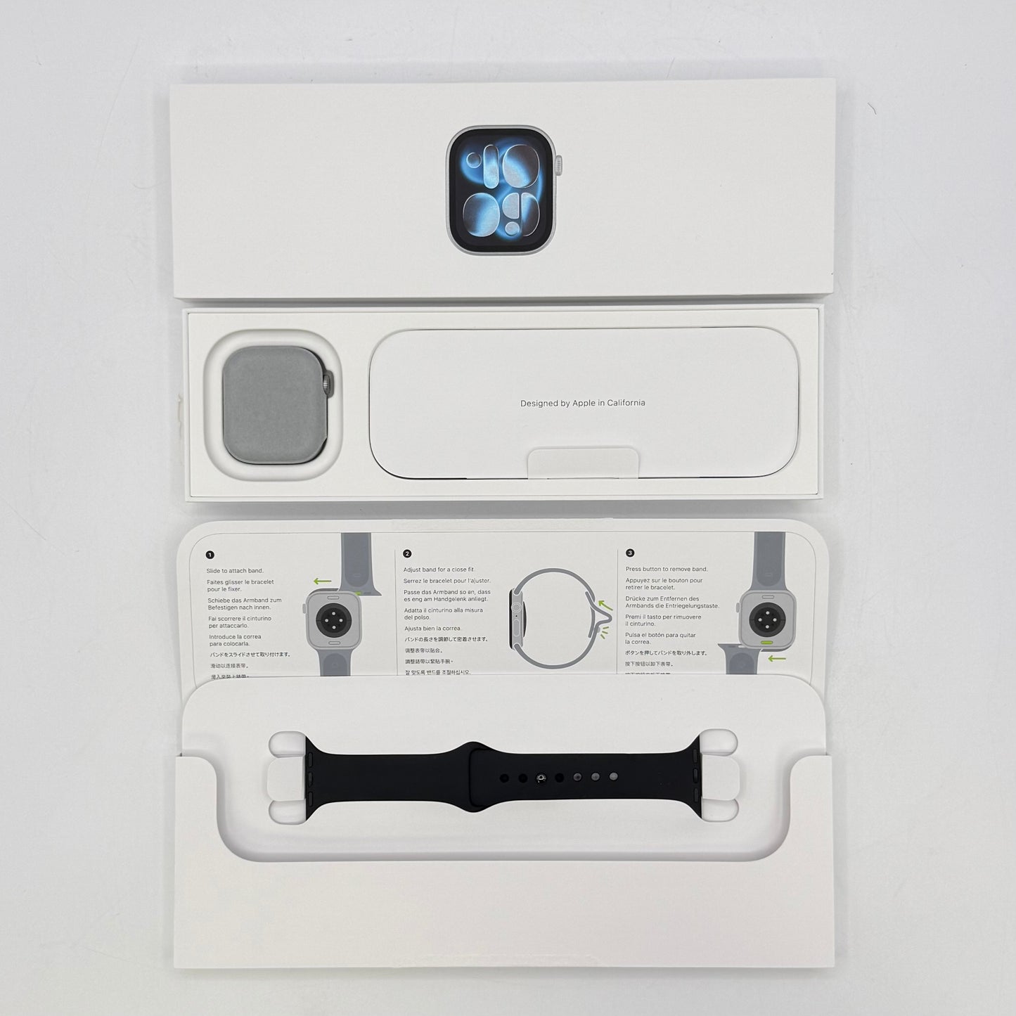 Unlocked Apple Watch Series 11 42MM Space Gray Aluminum Black Sport Band