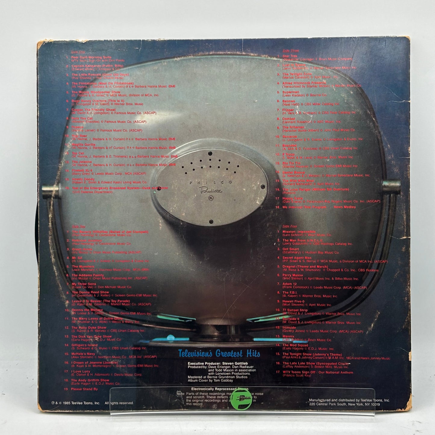 TeeVee Toons Present,Inc. Television's Greatest Hits 1985 Vinyl