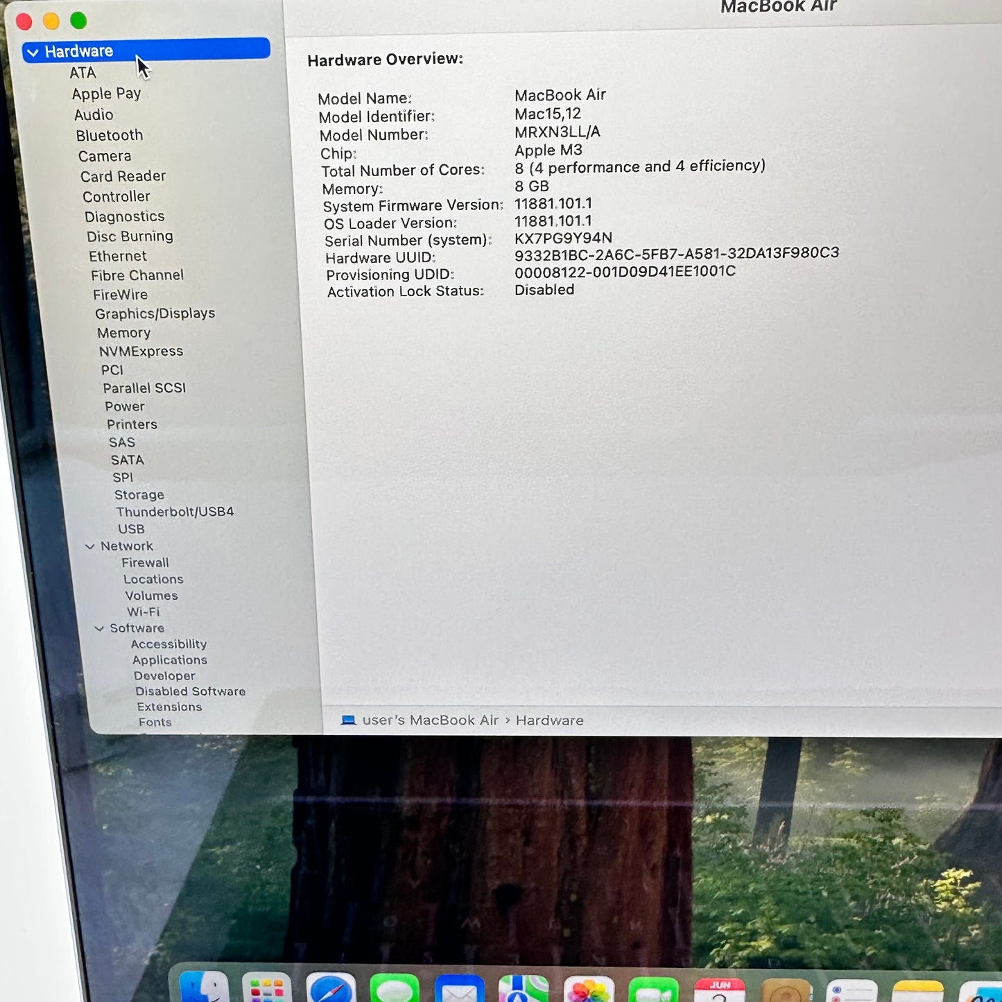 2024 Apple MacBook Air 13.6" M3 8C GPU 4.0GHz 8GB RAM 256GB SSD MRXN3LL/A