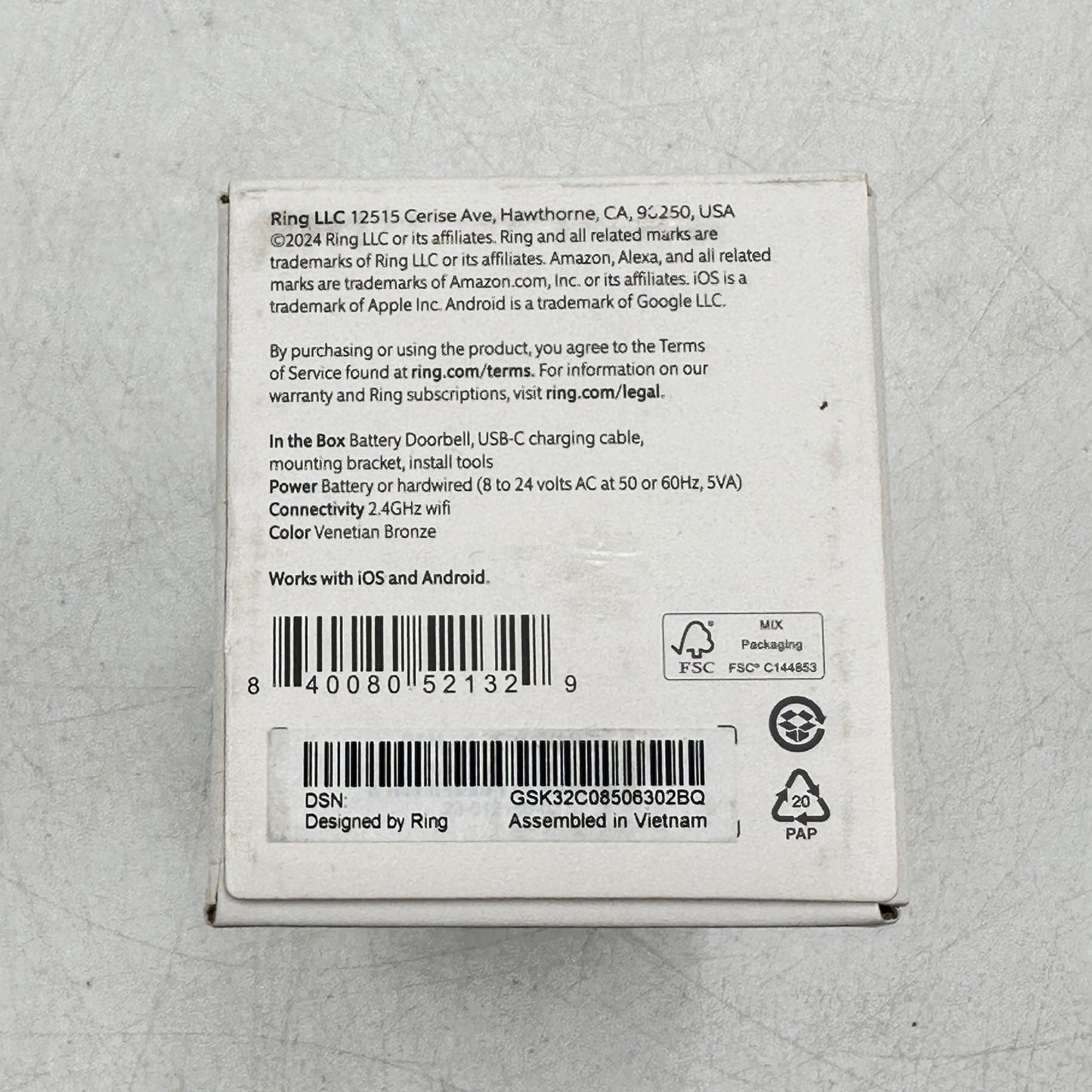 Ring Battery Doorbell with HD Video Doorbell 5F97F2