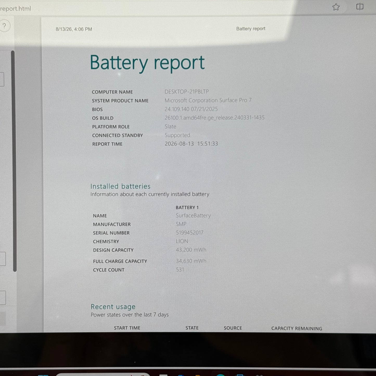 Microsoft Surface Pro 7 1866 12.3" i3-1005G1 1.2GHz 4GB RAM 128GB SSD