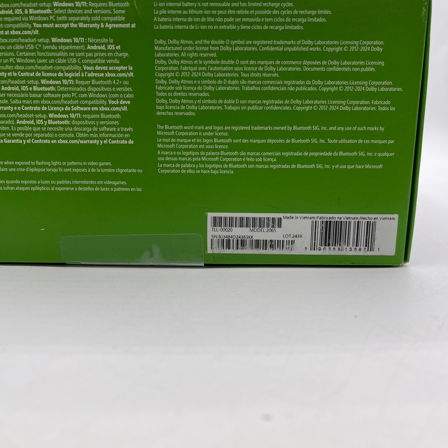 New Microsoft Xbox True Wireless Headset Black 2065