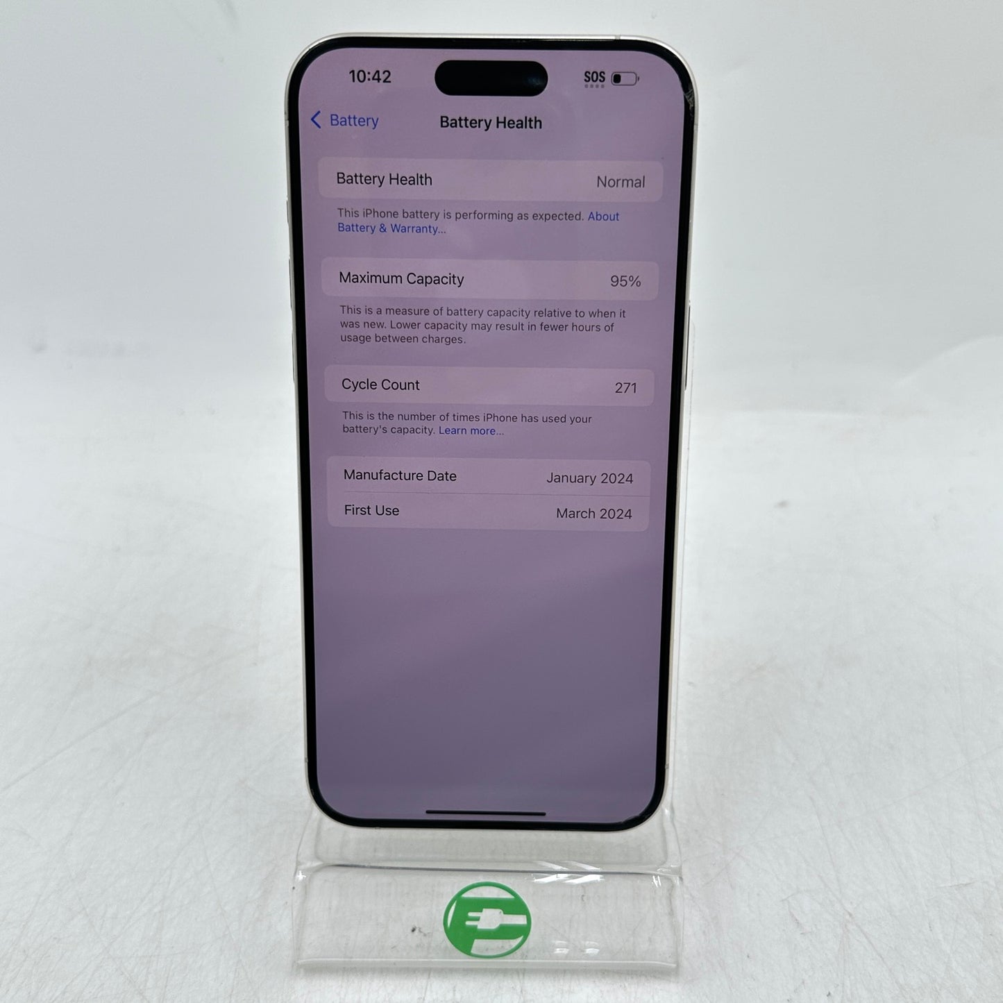 Unlocked Apple iPhone 15 Pro Max 256GB 18.5 White MU673LL/A FAIR READ