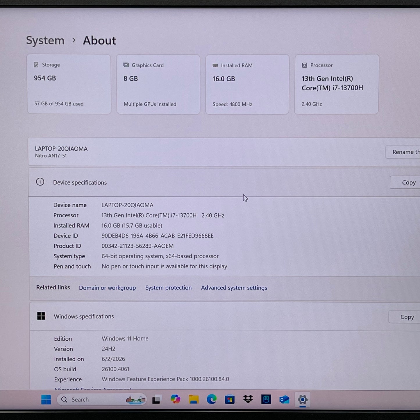 Acer Nitro 17 17.3" i7-13700H 2.4GHz 16GB RAM 1TB SSD GeForce RTX 4060