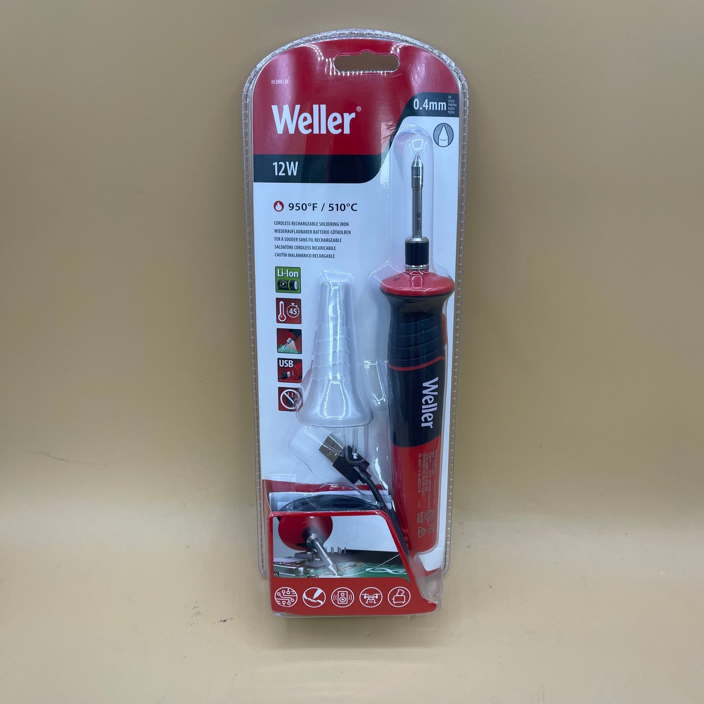 New Weller 12W Cordless Rechargeable Soldering Iron