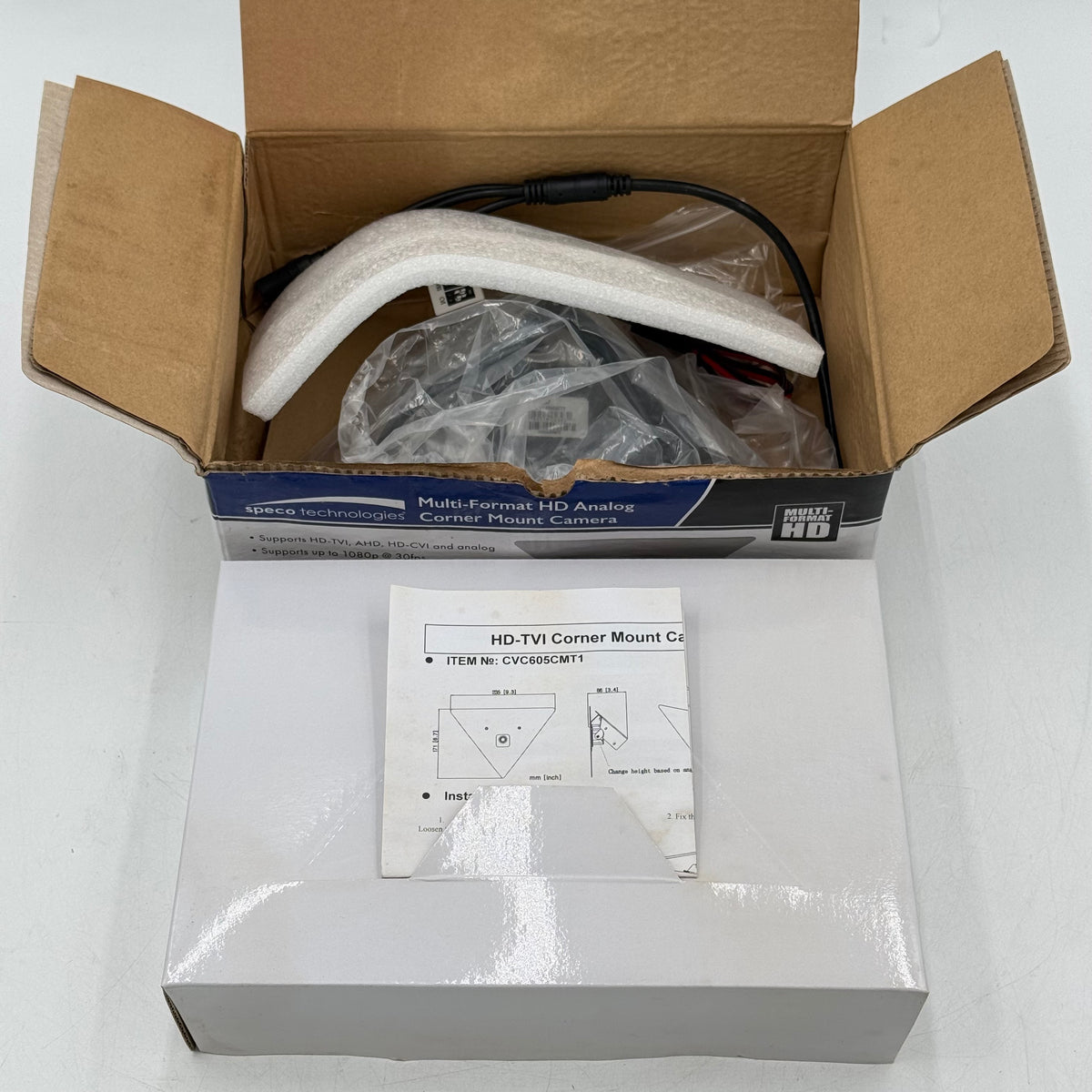 New Speco Technologies Multi-Format HD Analog Corner Mount Camera CVC605CMT1