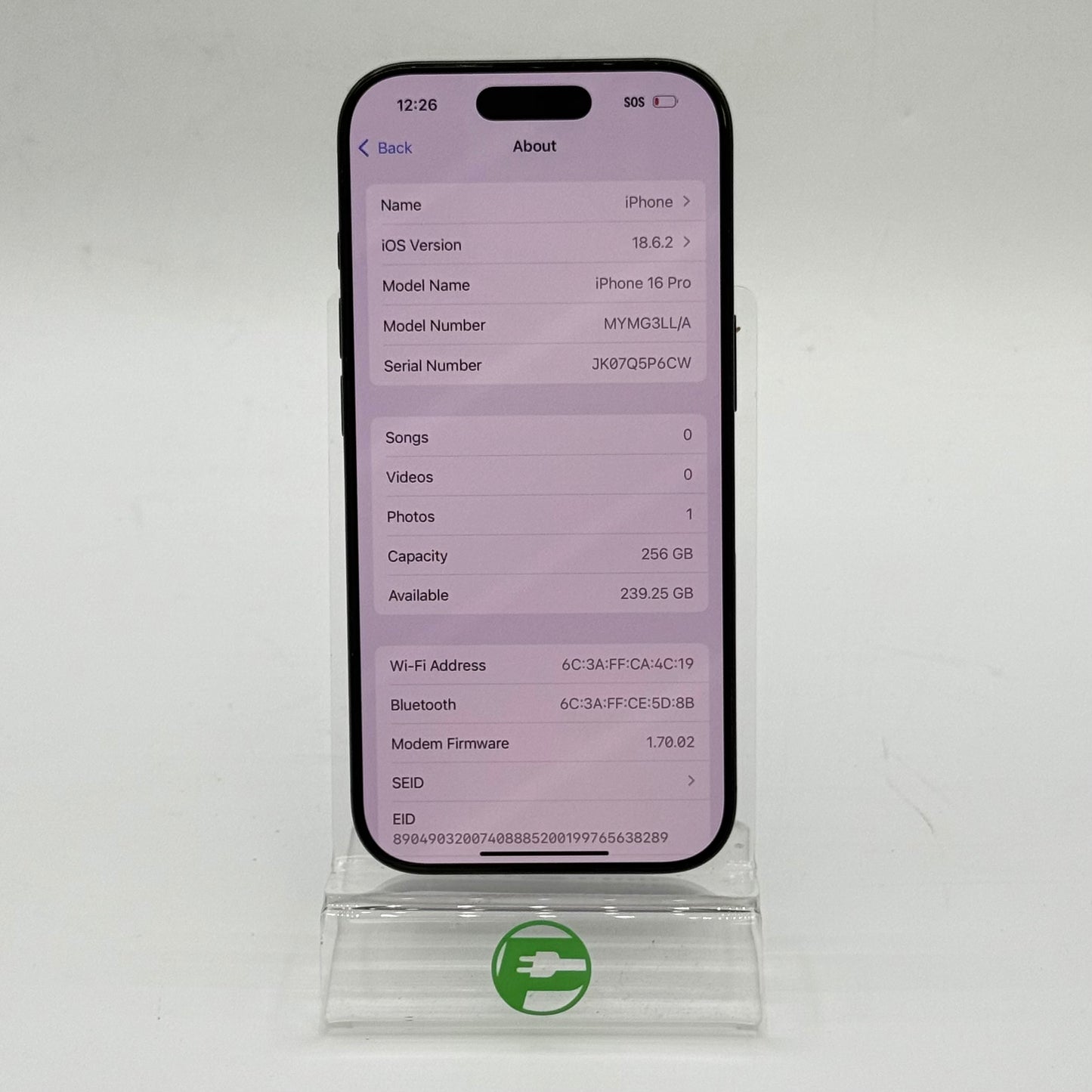 Unlocked Apple iPhone 16 Pro 256GB Black MYMG3LL/A