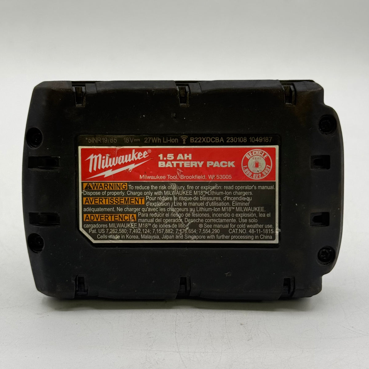 Milwaukee M18 REDLITHIUM CP1.5 18V Power Tool Battery 48-11-1815