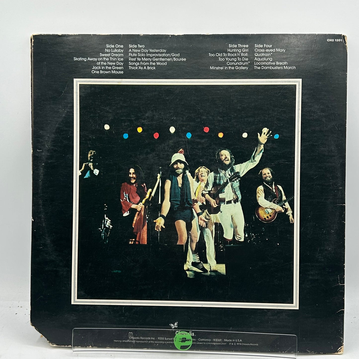 Chrysalsis Record,Inc. Jethro Tull Live 1978 Vinyl
