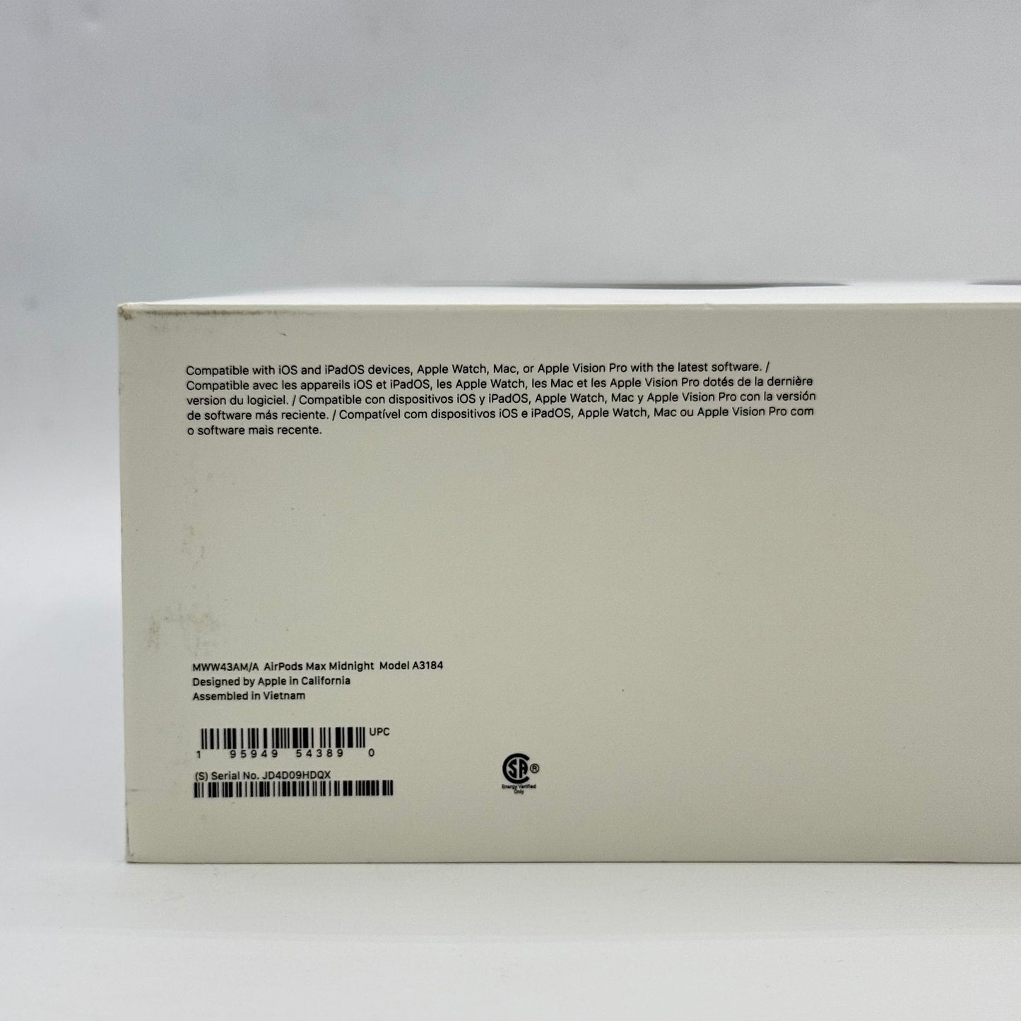 New Apple AirPods Max Wireless Over-Ear Headphones Midnight MWW43AM/A