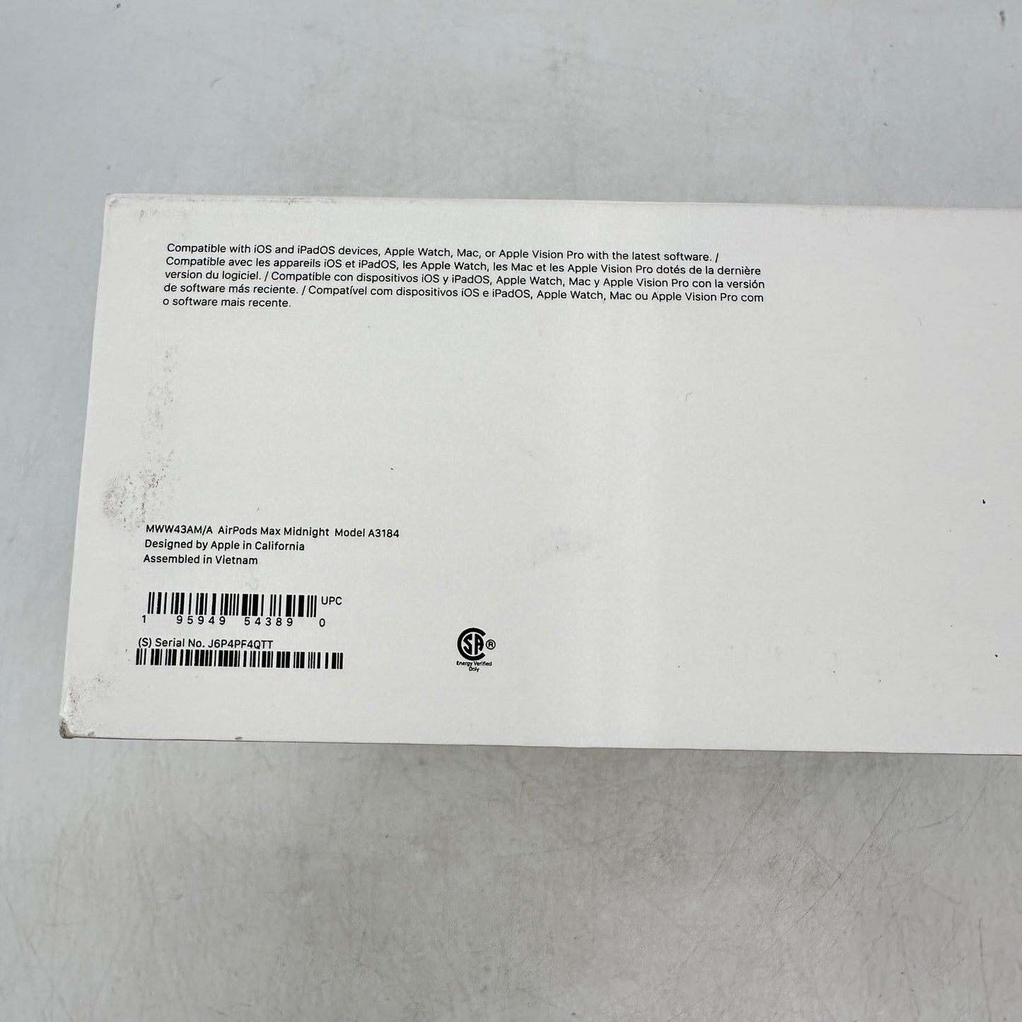 New Apple AirPods Max USB-C Wireless Over-Ear Headphones Midnight MWW43AM/A