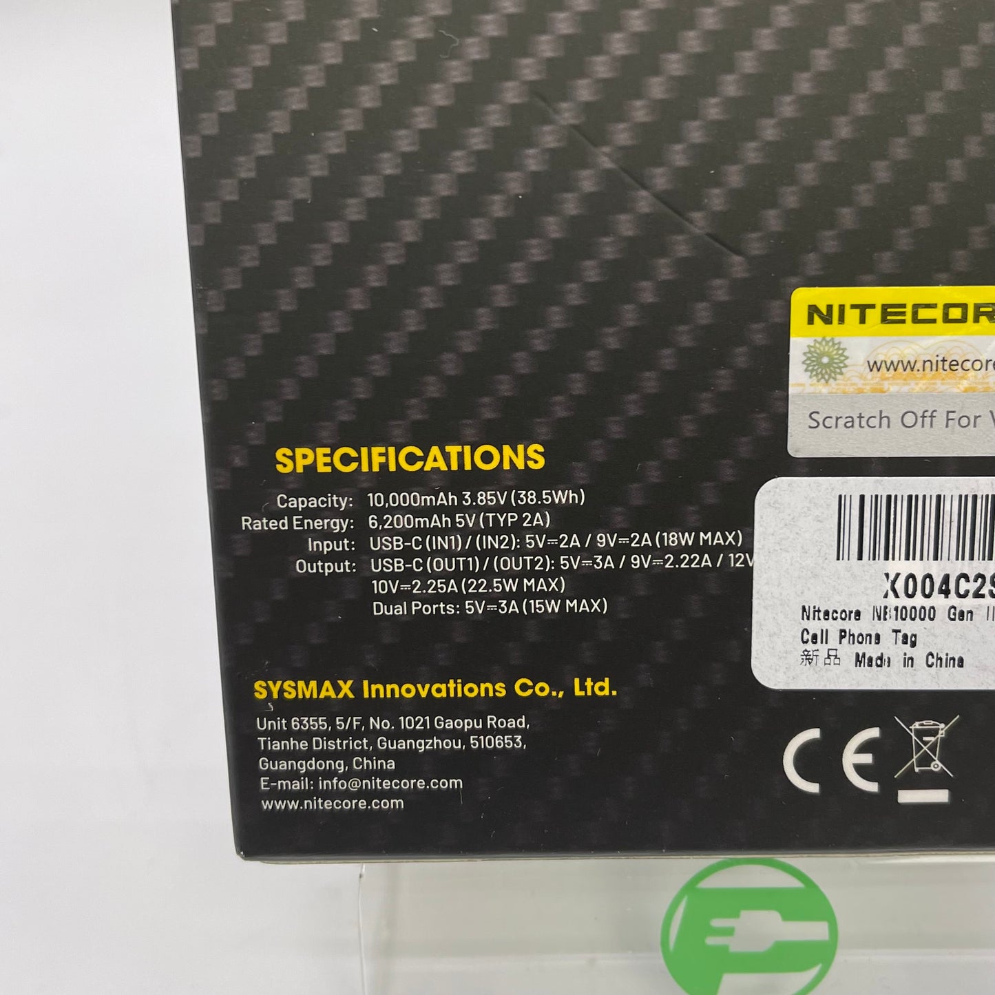 New NITECORE Ultra Lightweight Carbon Fiber Power Bank 10000mAh NB10000 GEN 3