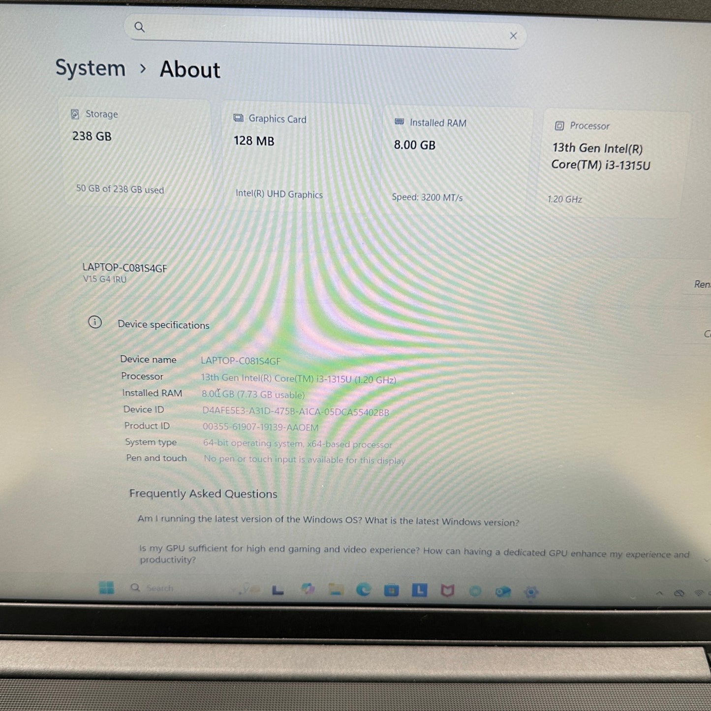Lenovo V15 G4 IRU 83A1 15.6" i3-1315U 1.2GHz 8GB RAM 256GB SSD