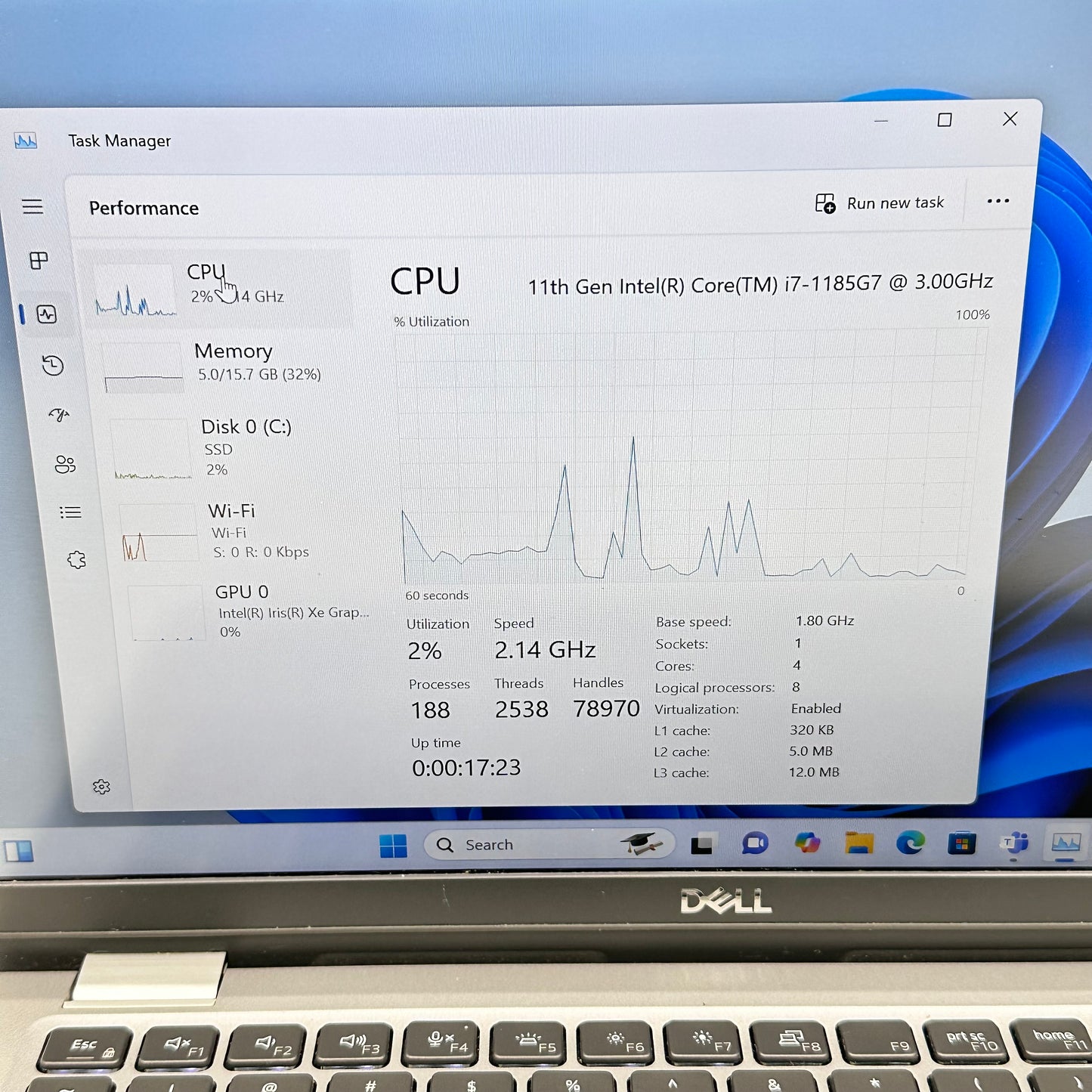 Dell Latitude 5320 13.3" i7-1185G7 3.0GHz 16GB RAM 256GB SSD Fair