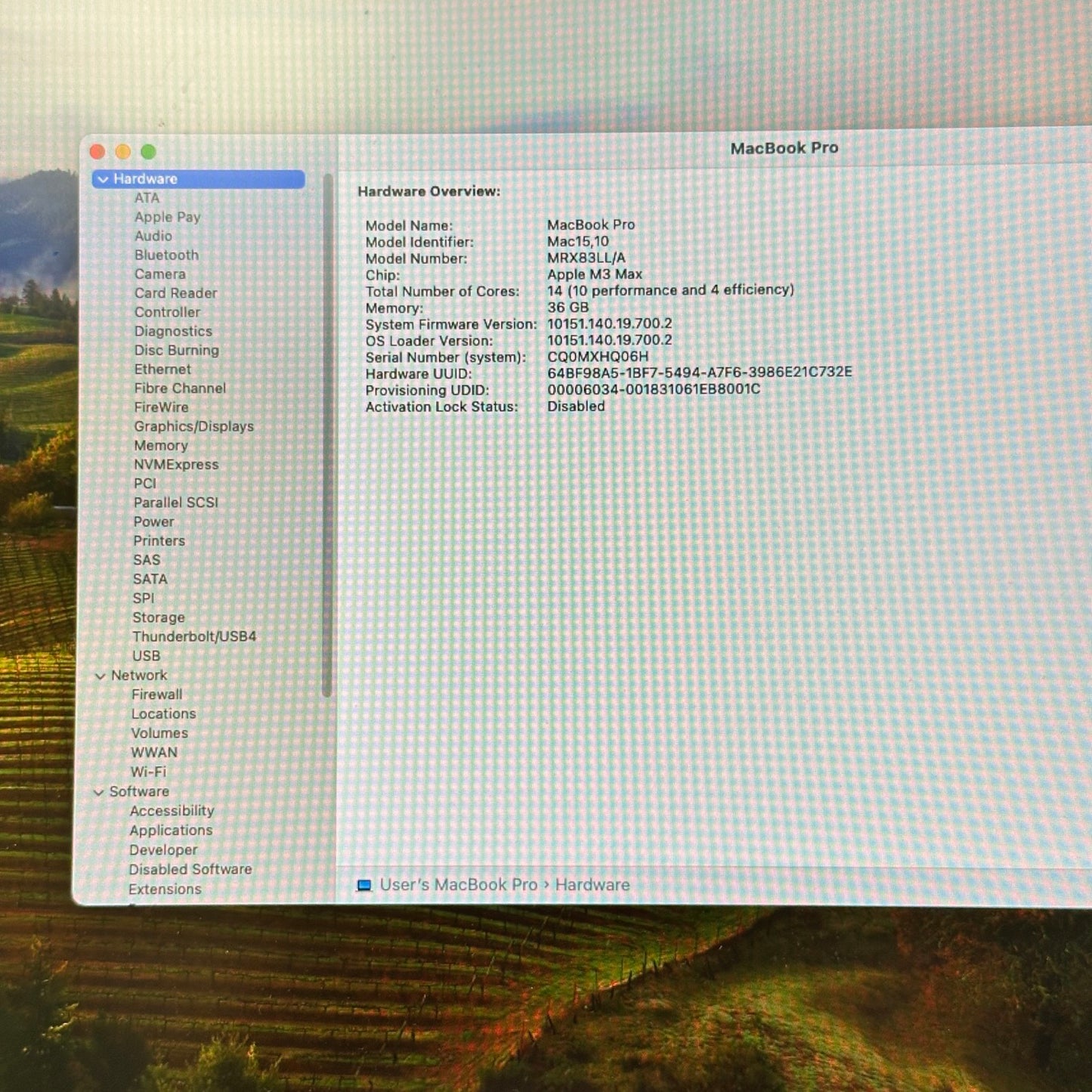 Broken 2023 Apple MacBook Pro 14" M3 Max 30C GPU 4.0GHz 36GB RAM 1TB SSD READ