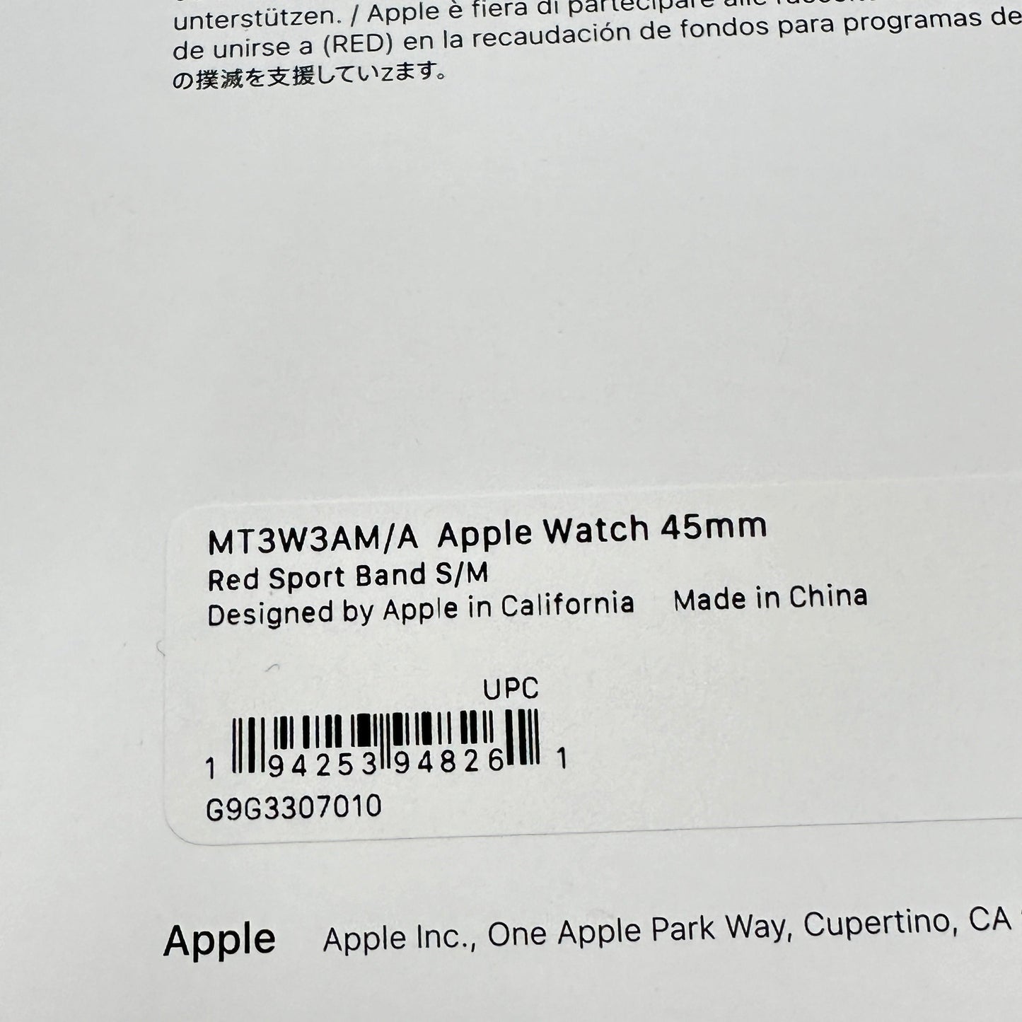 GPS Only Apple Watch Series 9 45MM Red Aluminum A2980 & Sports Band