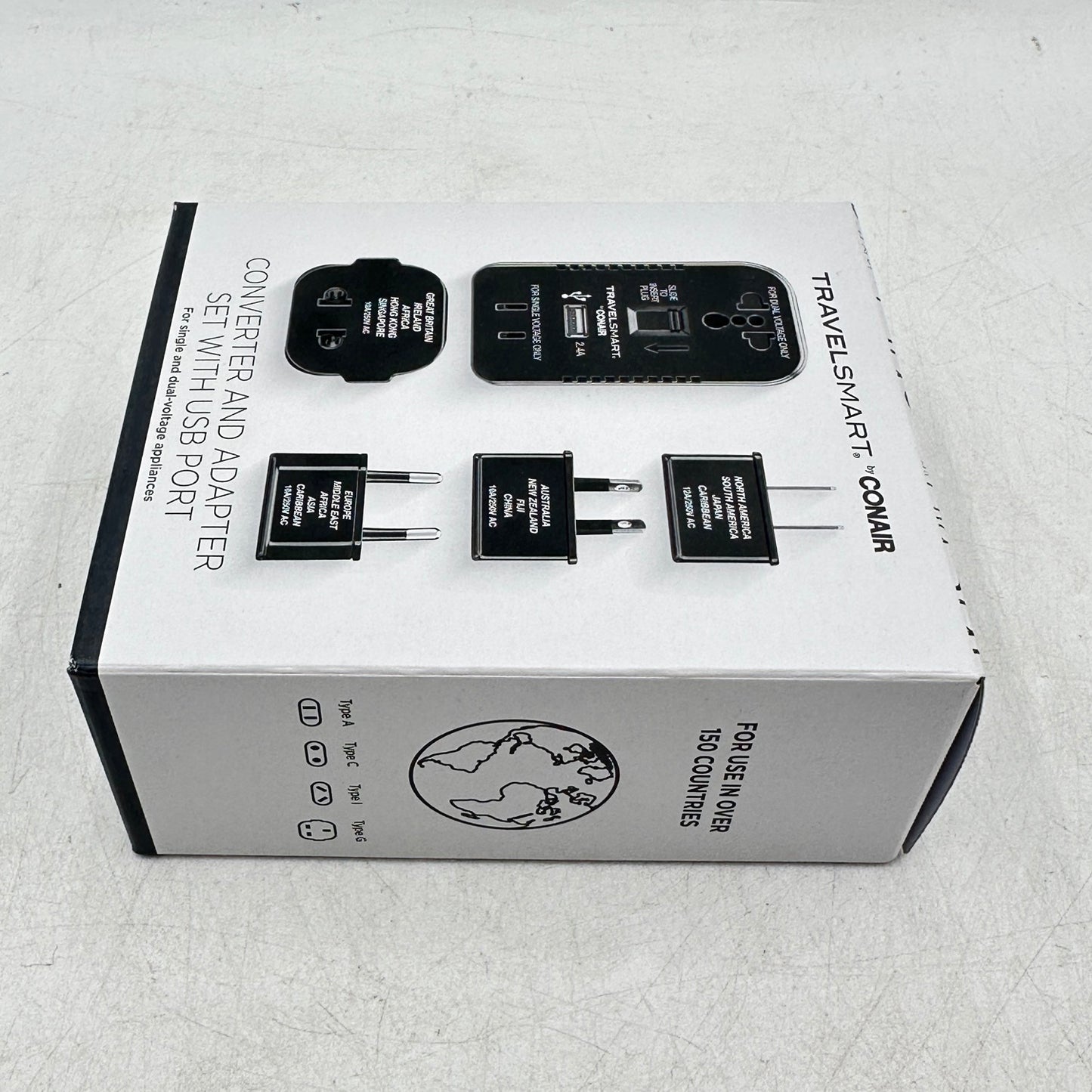 New Conair Voltage TravelSmart Converter and Adapter Set-USB Port: 3 Outlets
