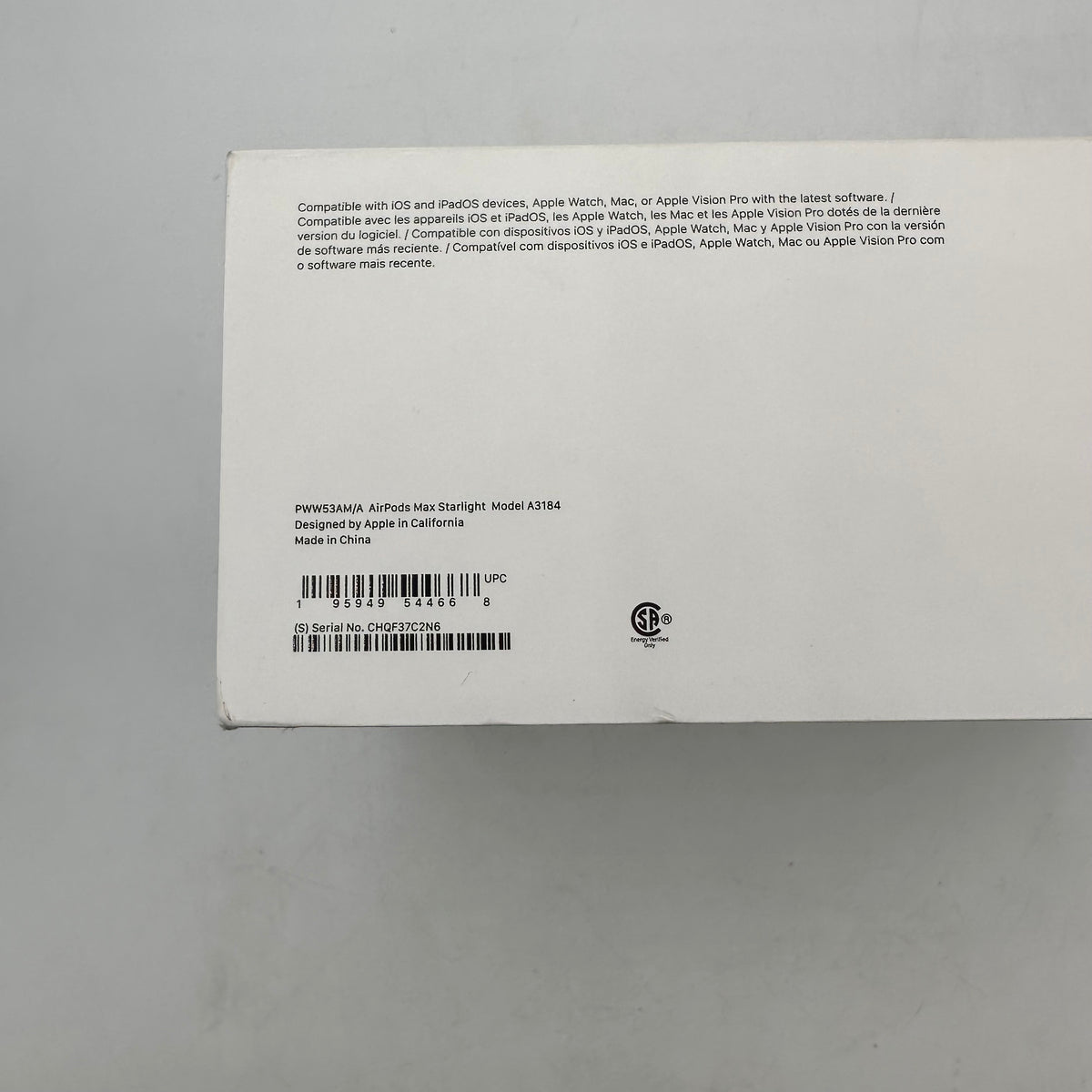 New Apple AirPods Max USB-C Wireless Over-Ear Headphones Starlight PWW53AM/A