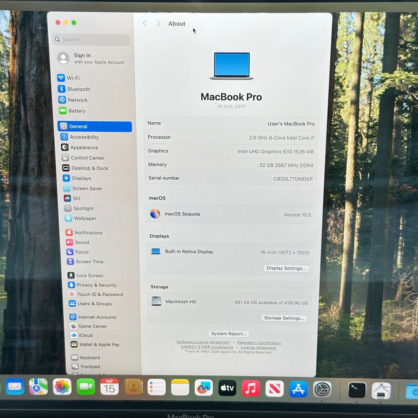 2019 Apple MacBook Pro 16" i7-9750H 2.6GHz 32GB RAM 512GB SSD 5300M A2141