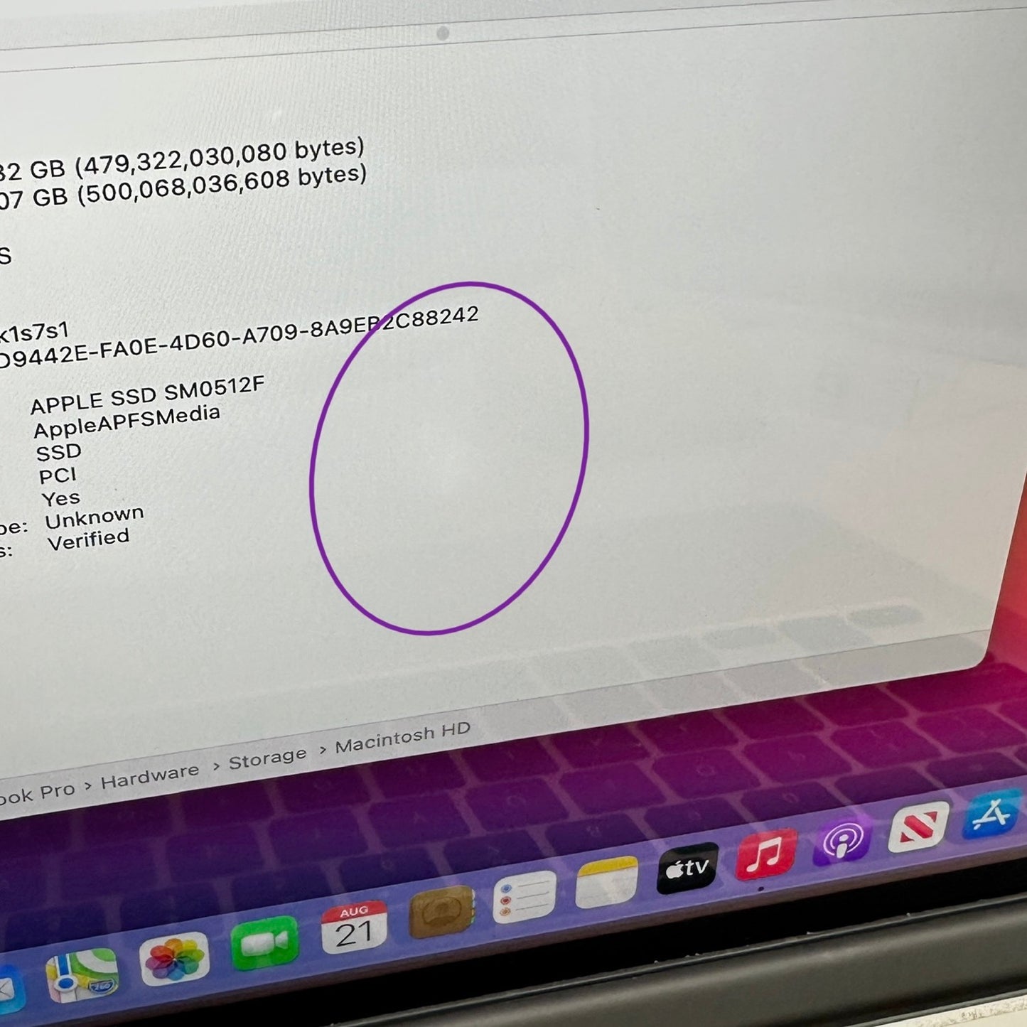 2013 Apple MacBook Pro 13.3" i5-4288U 2.6GHz 8GB RAM 512GB SSD Silver A1502 READ