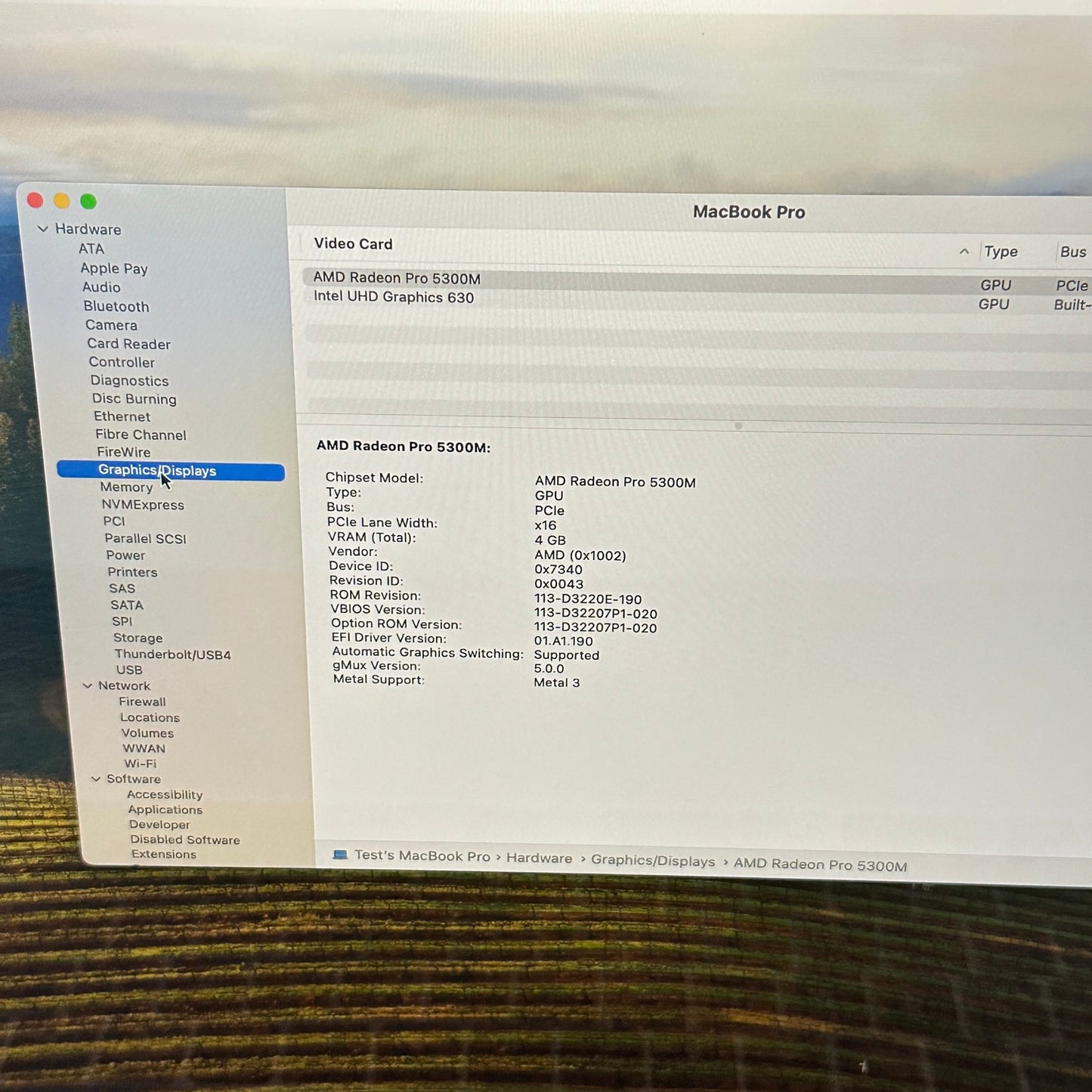2019 Apple MacBook Pro 16" i7-9750H 2.6GHz 16GB RAM 512GB SSD 5300M A2141