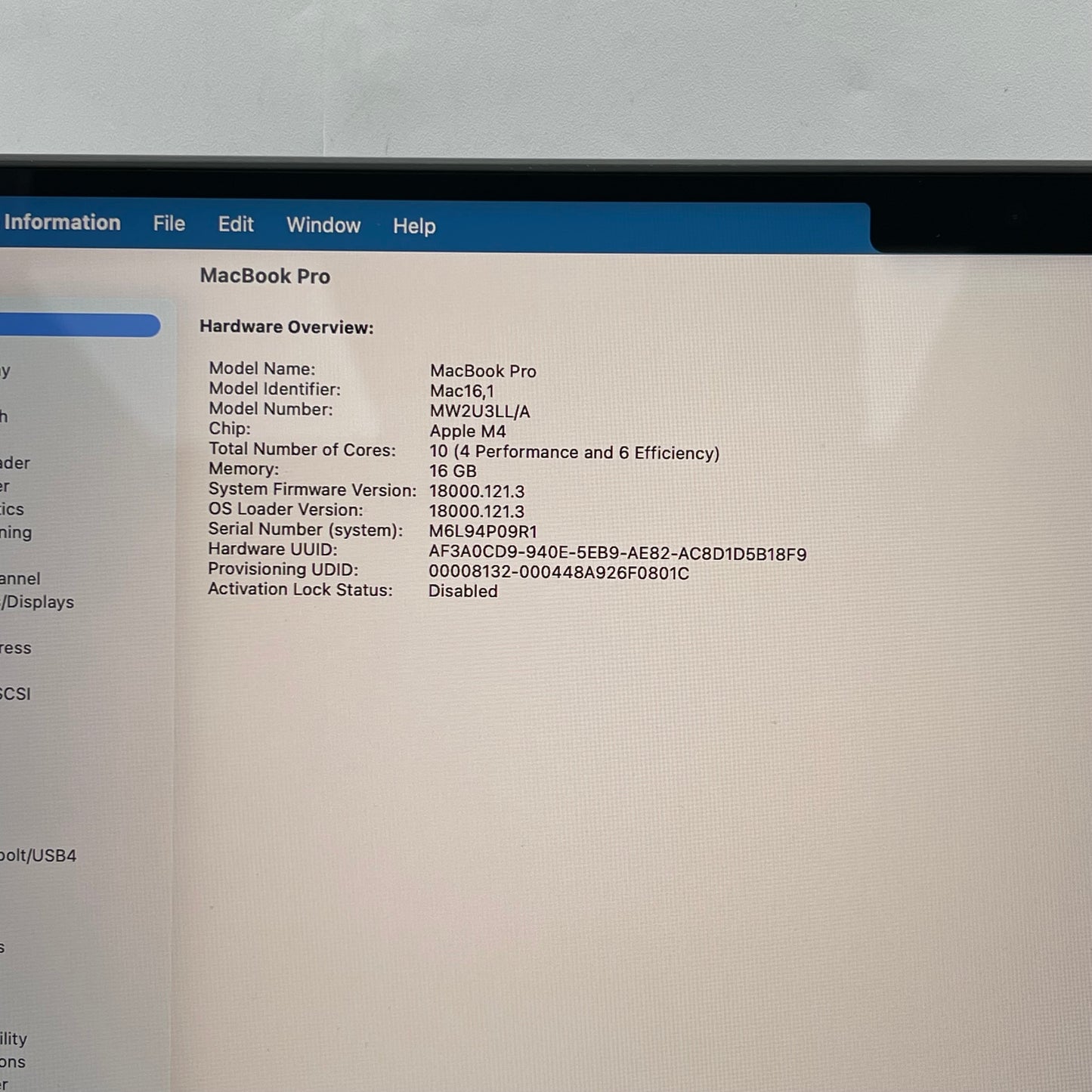 2024 Apple MacBook Pro 14" M4 10C GPU 4.5GHz 16GB RAM 512GB SSD A3112