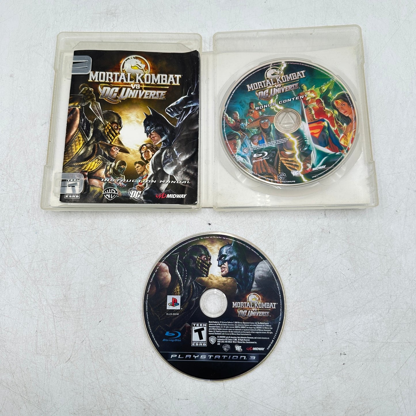 Mortal Kombat vs. DC Universe (Sony PlayStation 3 PS3, 2008) + Bonus BluRay Disc