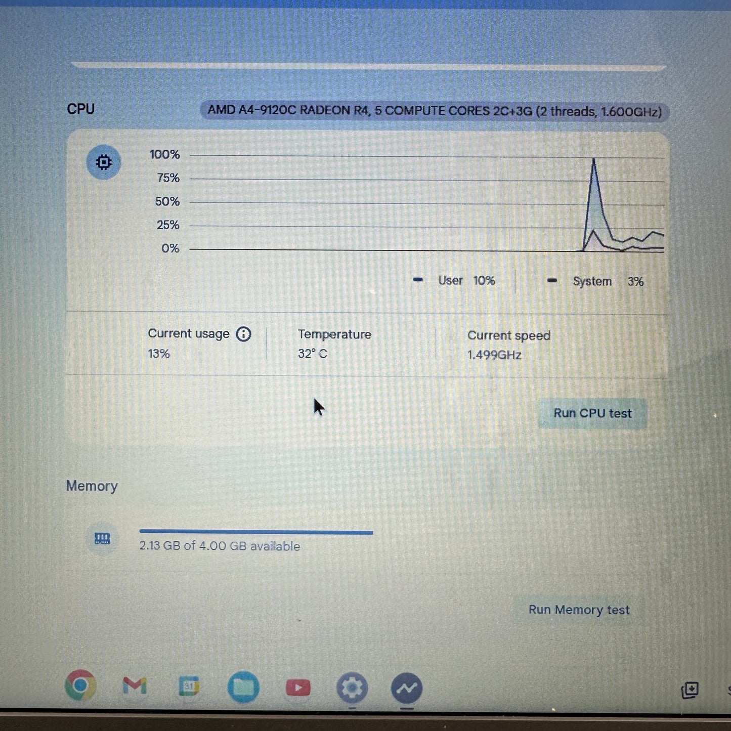 HP Chromebook 14-DB0025NR 14" A4-9120C 1.6GHz 4GB RAM 32GB SSD