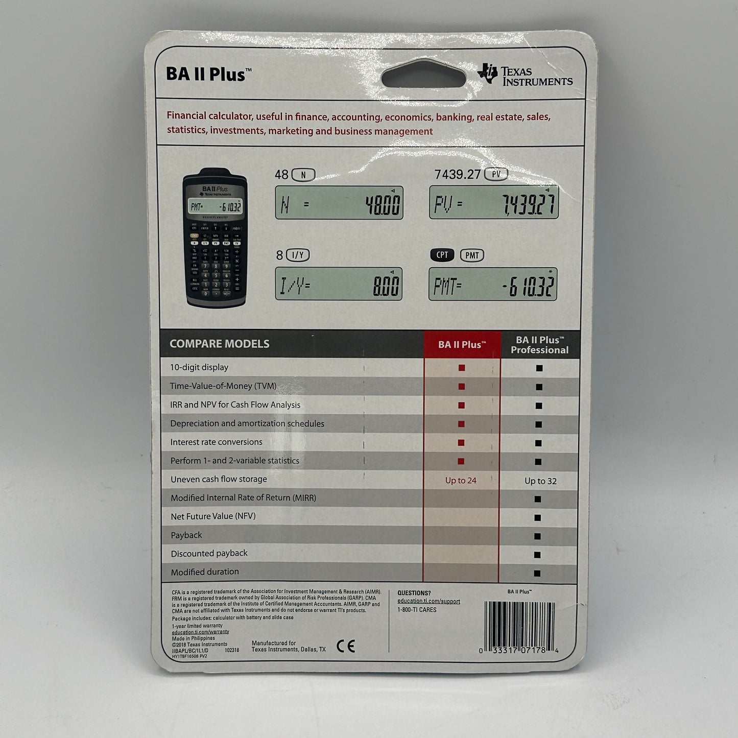 New Texas Instruments BA II Plus Financial Calculator