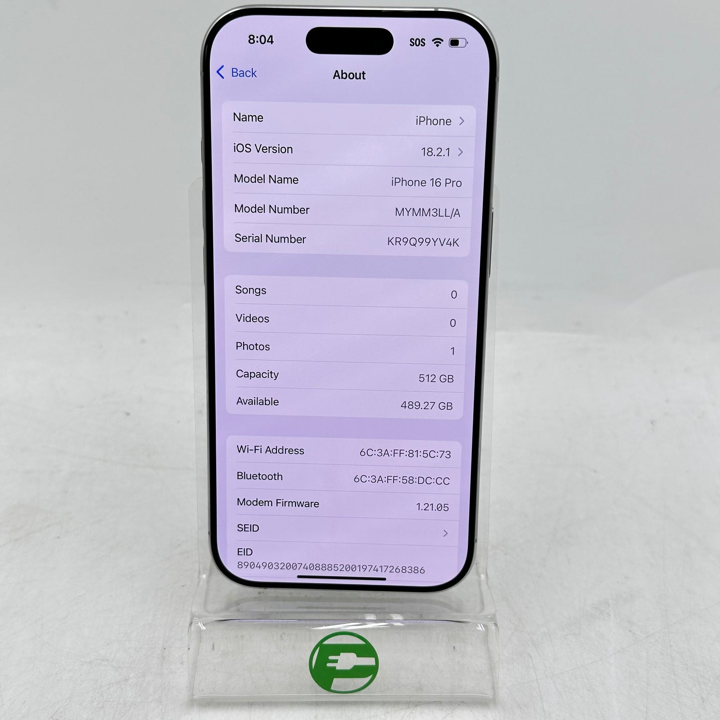 Factory Unlocked Apple iPhone 16 Pro 512GB White MYMM3LL/A