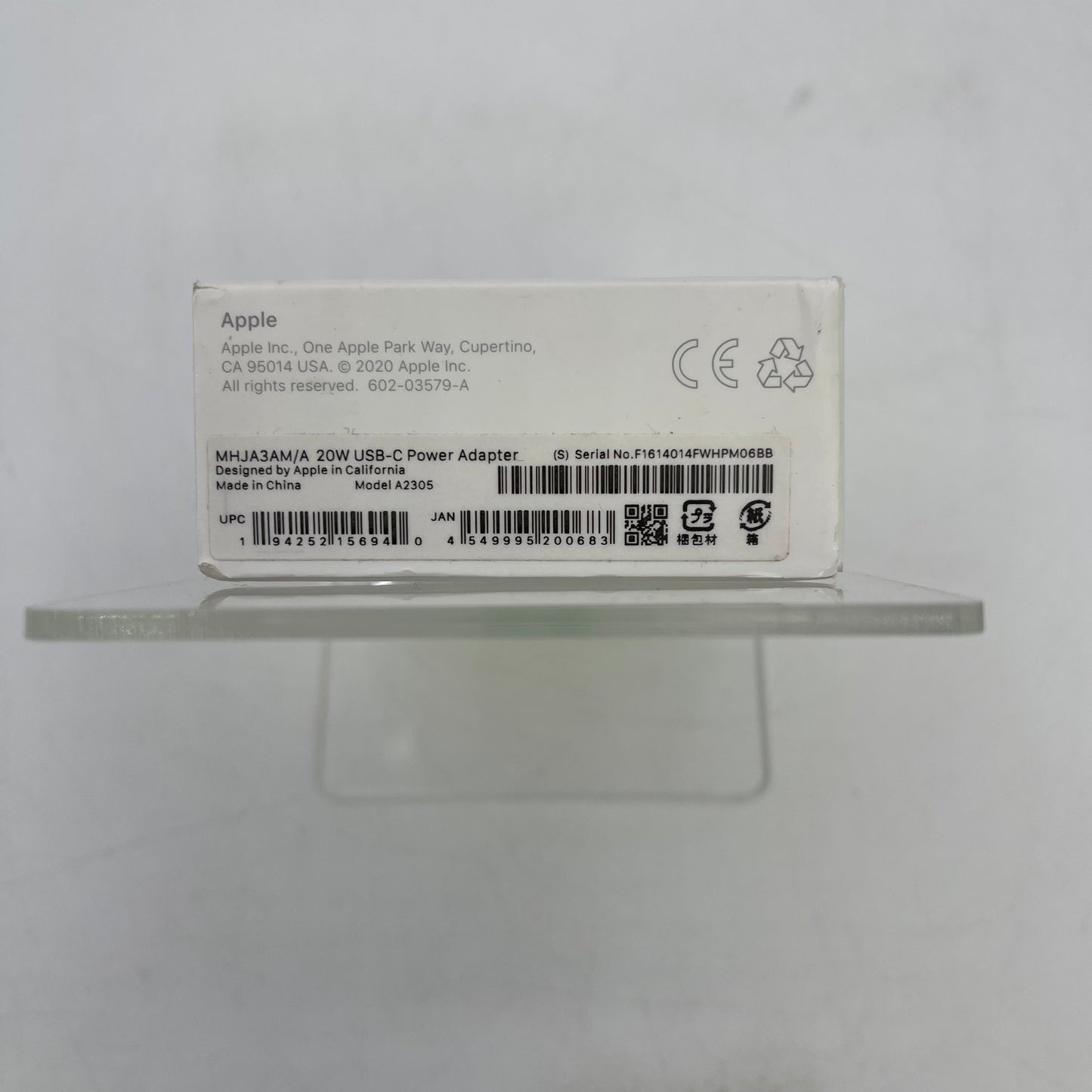 New Apple USB-C 20W Power Adapter Adapter A2305