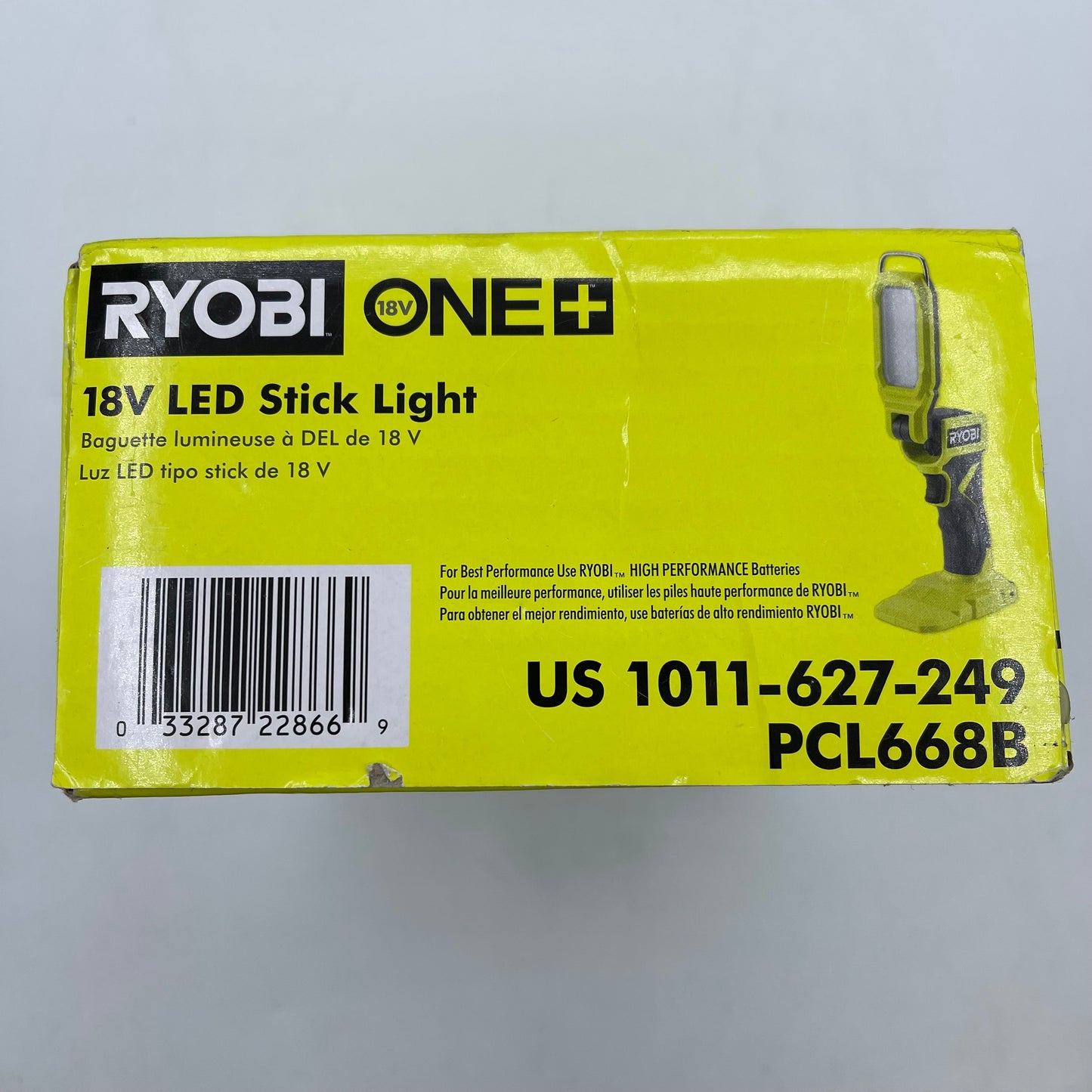 New Ryobi PCL668B 18V Led Stick Light
