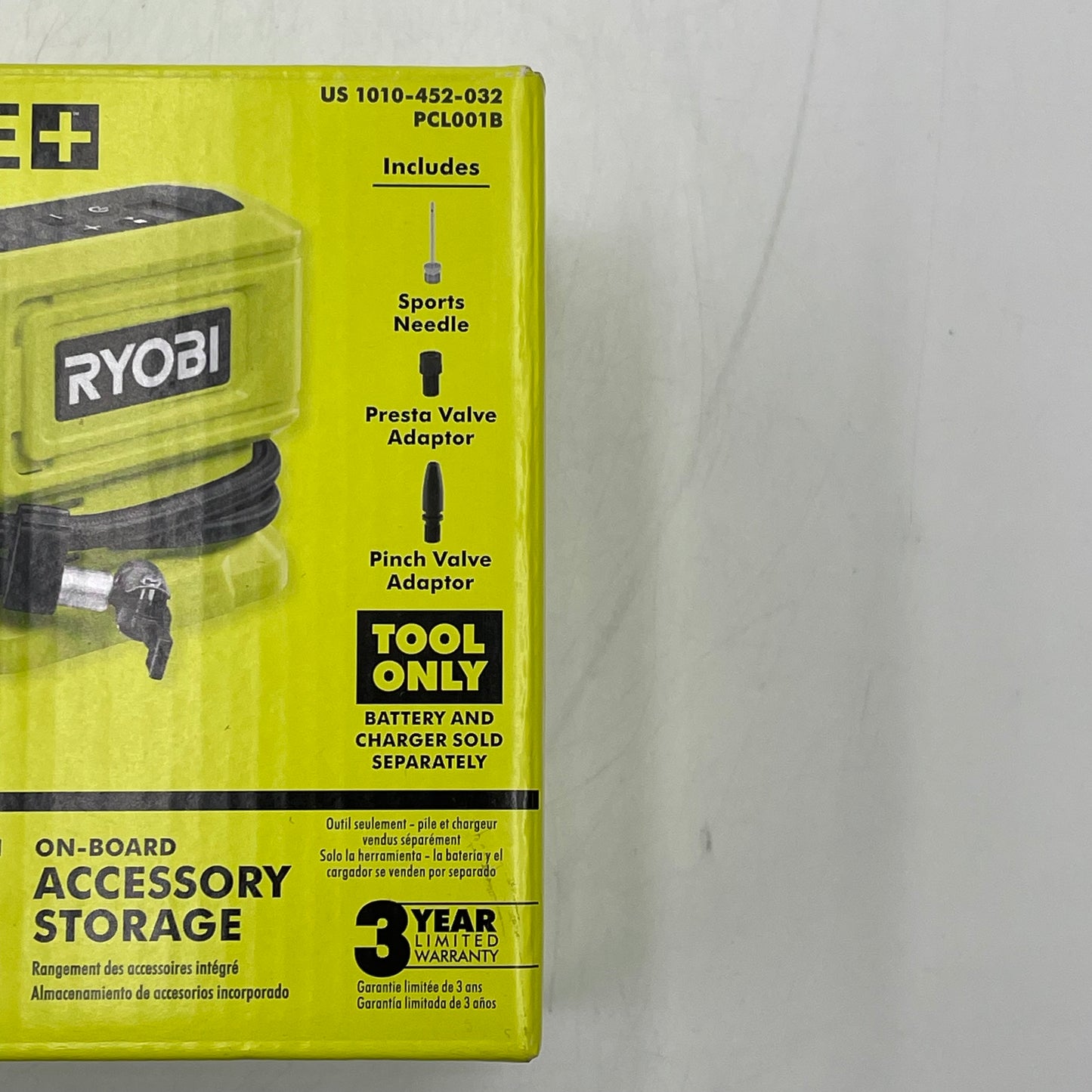 New Ryobi PCL001B 18V high Pressure Digital Inflator