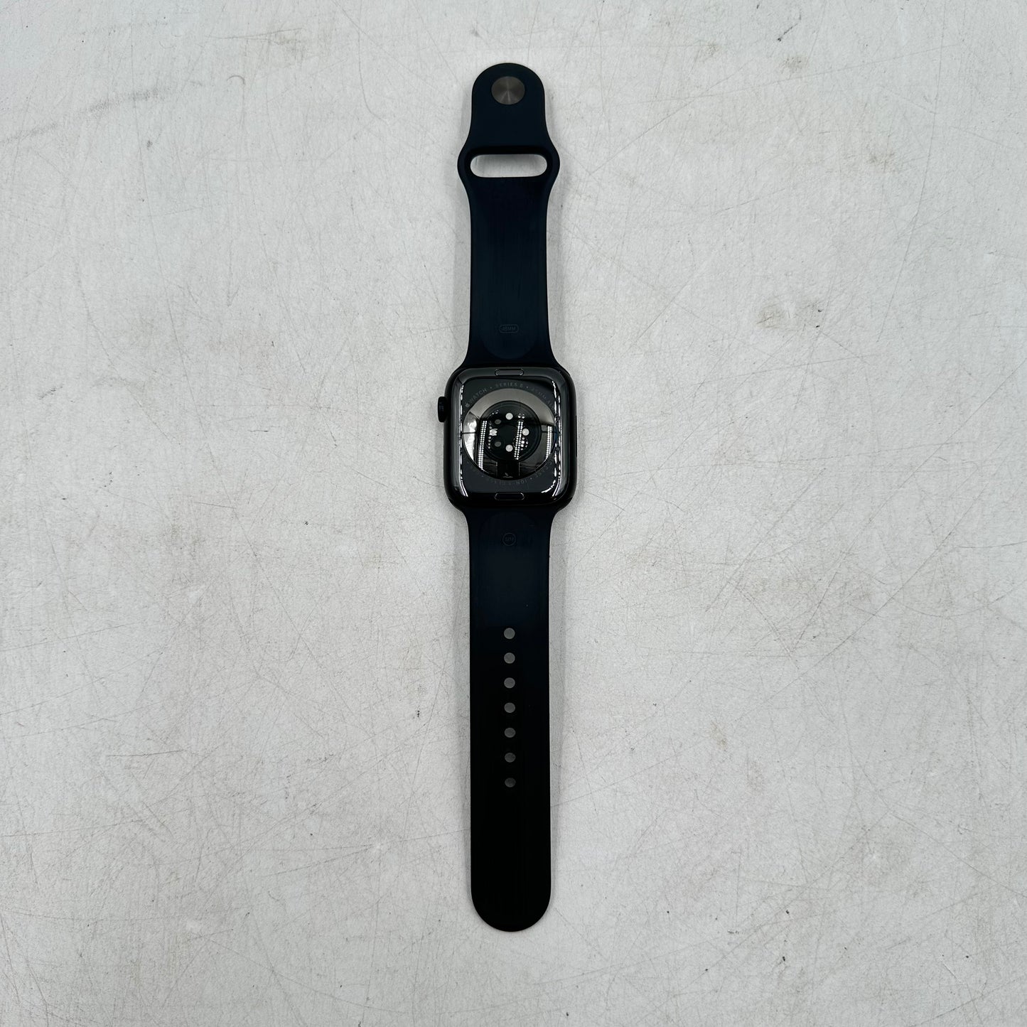 Unlocked Apple Watch Series 8 45MM Black Aluminum A2774 w/ Black Sport Band