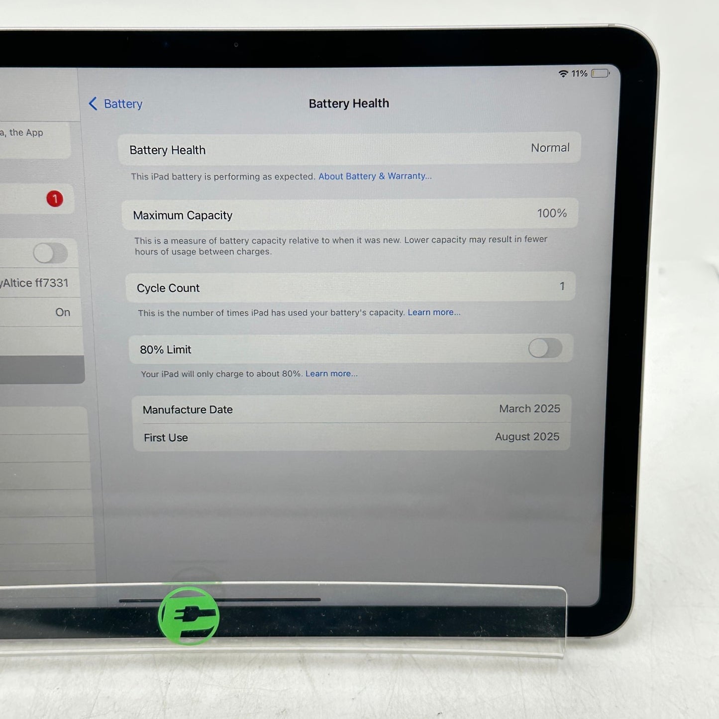 WiFi Only Apple iPad Air 11" M3 128GB Silver MCFV4LL/A Mint