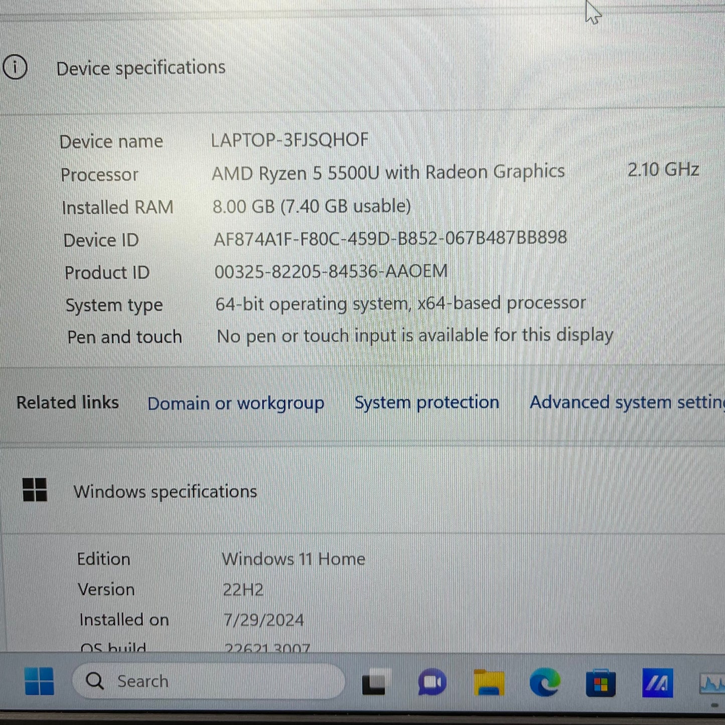 Asus Zenbook 14 Q408UG 13" Ryzen 5 5500U 2.1GHz 8GB RAM 256GB SSD NVIDIA MX450