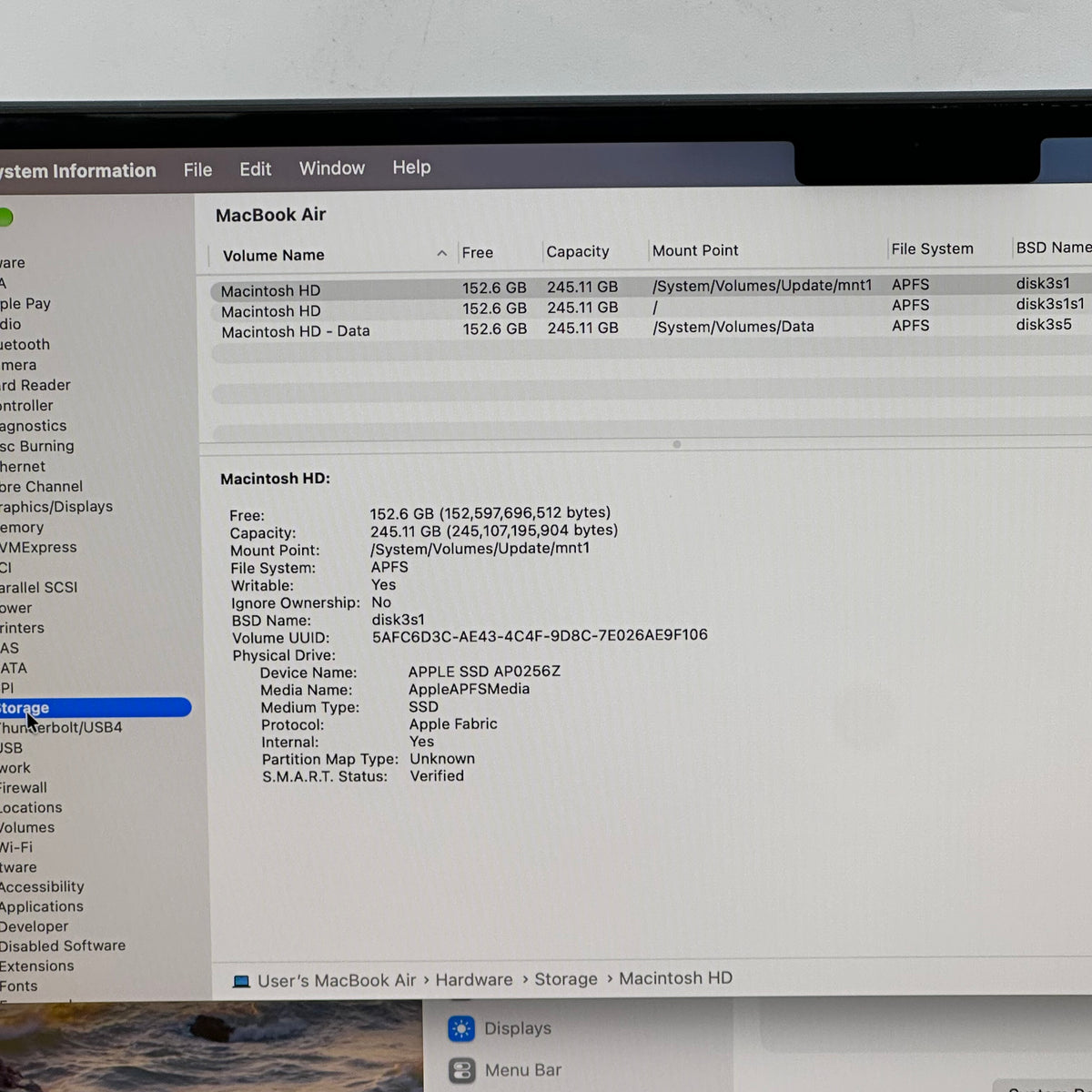 2022 Apple MacBook Air 13.6" M2 8C GPU 3.5GHz 8GB RAM 256GB SSD A2681