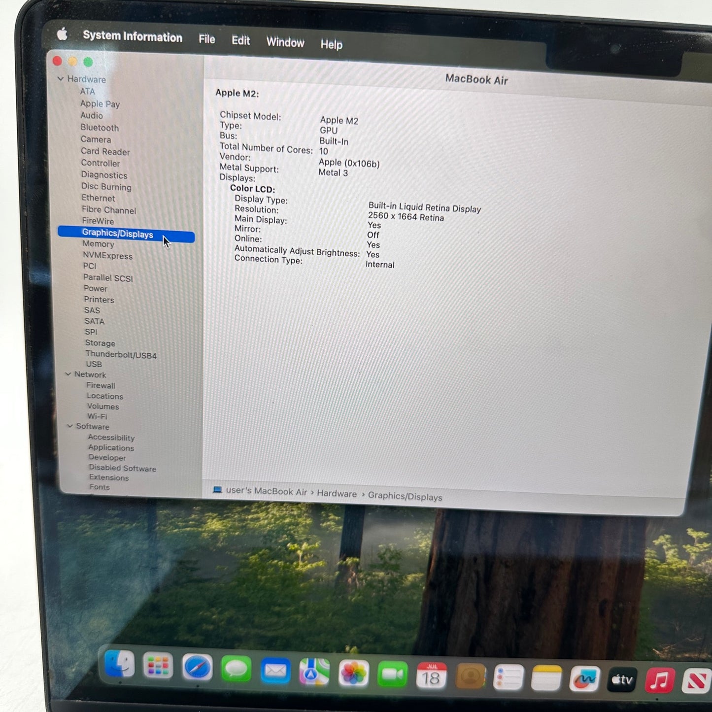 2022 Apple MacBook Air 13.6" M2 10C GPU 3.5GHz 8GB RAM 512GB SSD MLY43LL/A