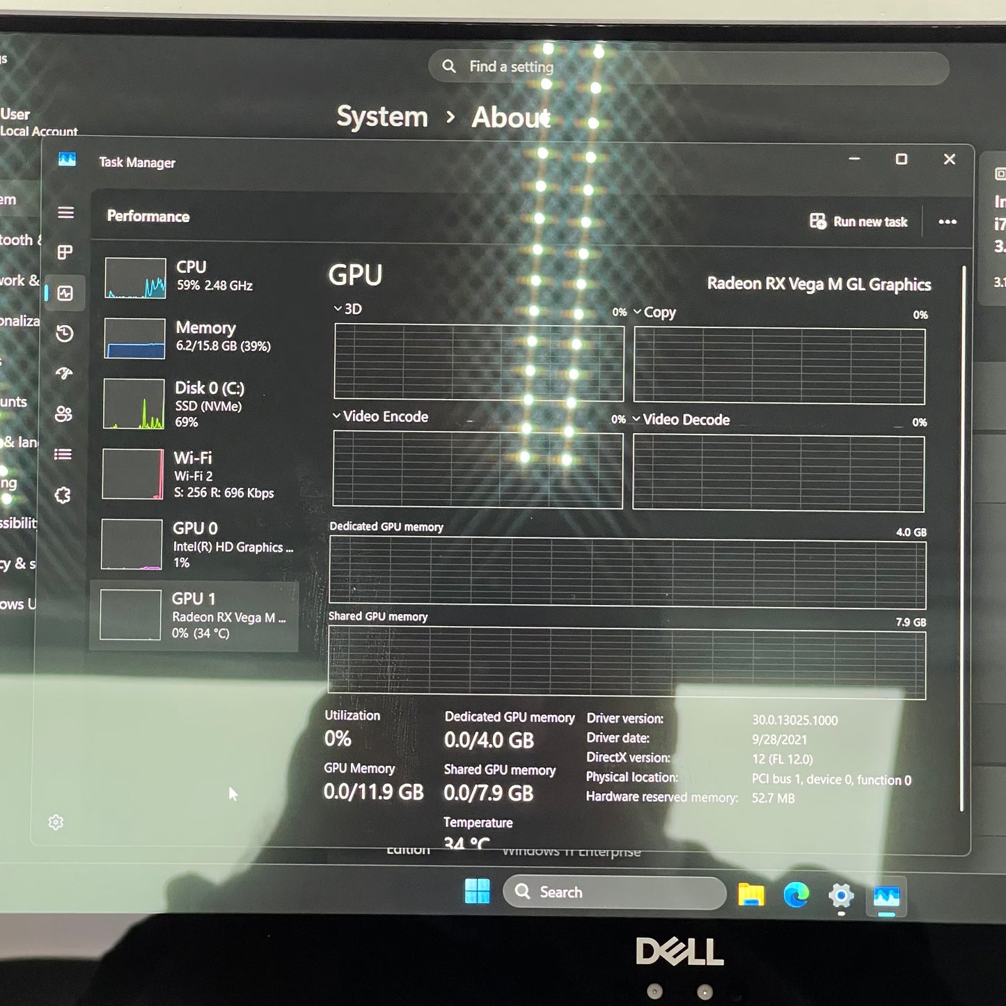 Dell XPS 15 9575 15.6" i7-8705G 3.1GHz 16GB RAM 256GB SSD