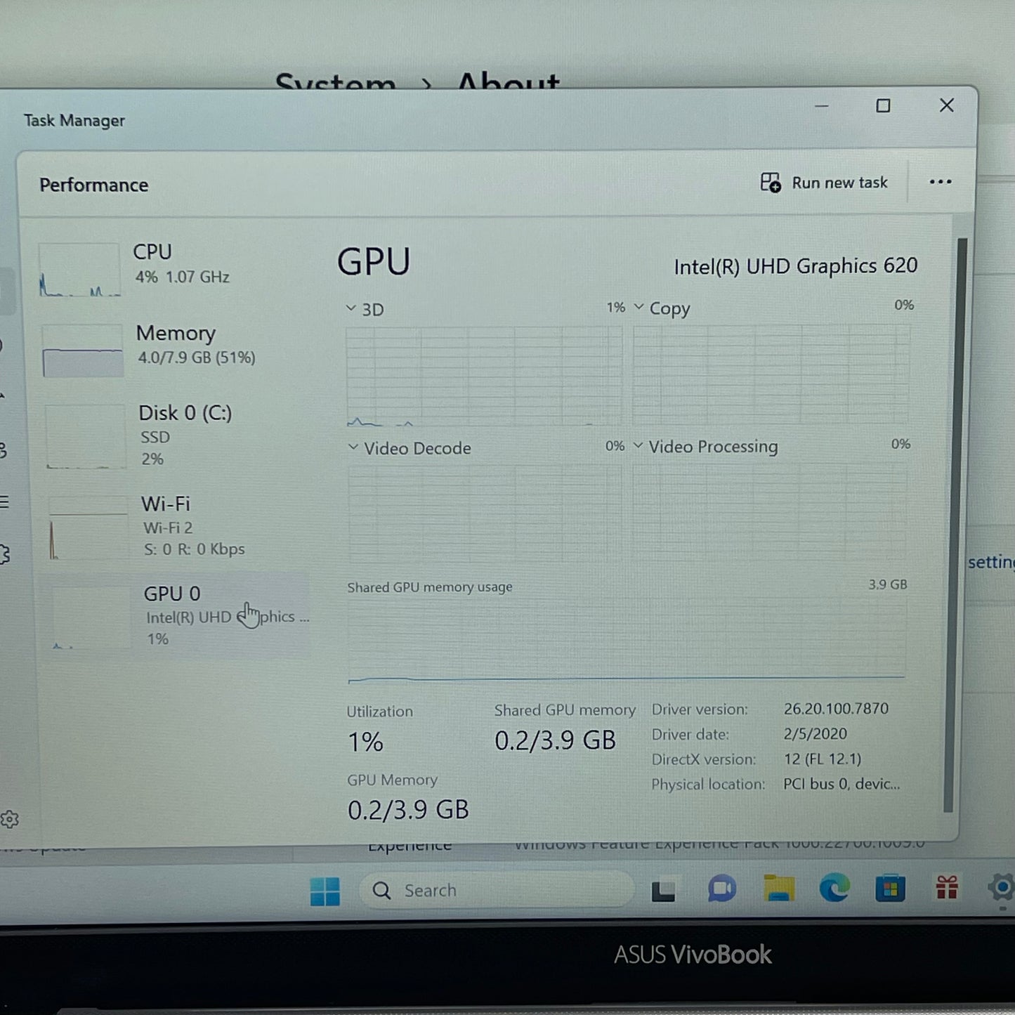 Asus Vivobook 14 X420U 14" i5-8250U 1.6GHz 8GB RAM 128GB SSD