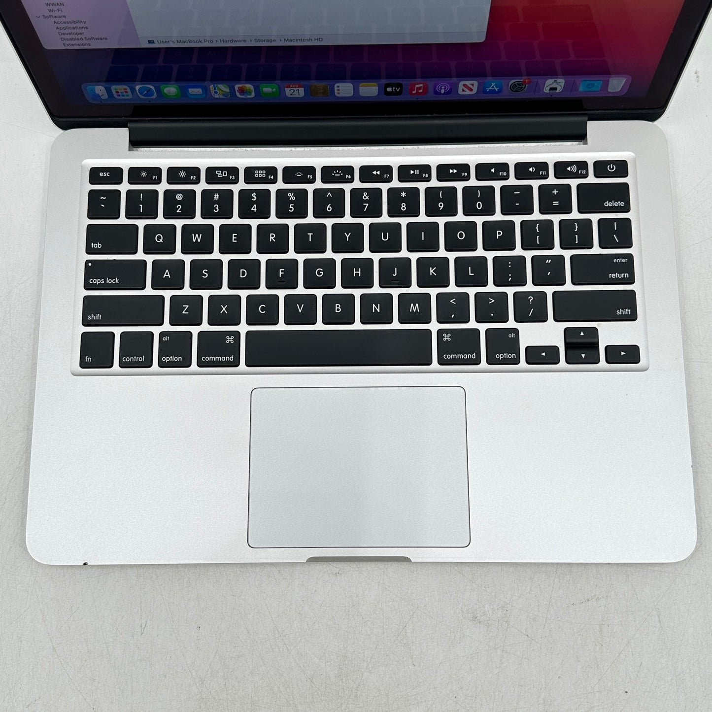 2013 Apple MacBook Pro 13.3" i5-4288U 2.6GHz 8GB RAM 512GB SSD Silver A1502 READ