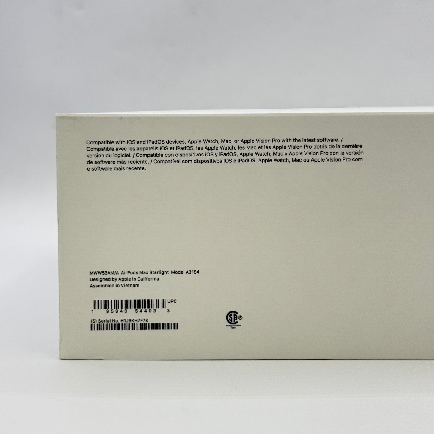 New Apple AirPods Max Wireless Over-Ear Headphones Starlight MWW53AM/A