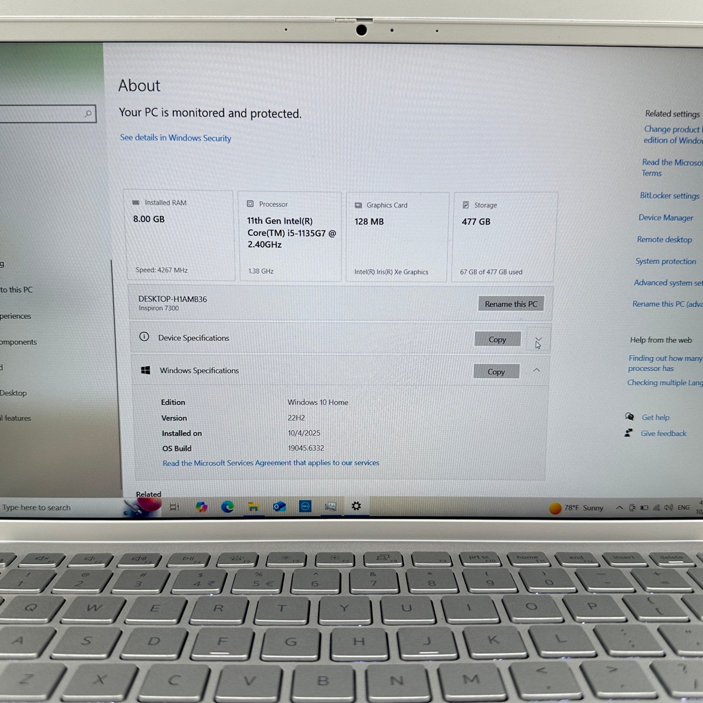 Dell Inspiron 7300 P122G001 13.3" i5-1135G7 2.4GHz 8GB RAM 512GB SSD