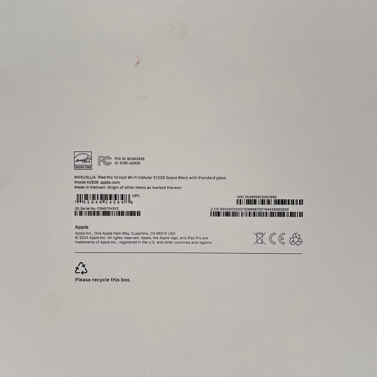 WiFi Only Apple iPad Pro 13" M4 512GB Space Black MVXU3LL/A Read