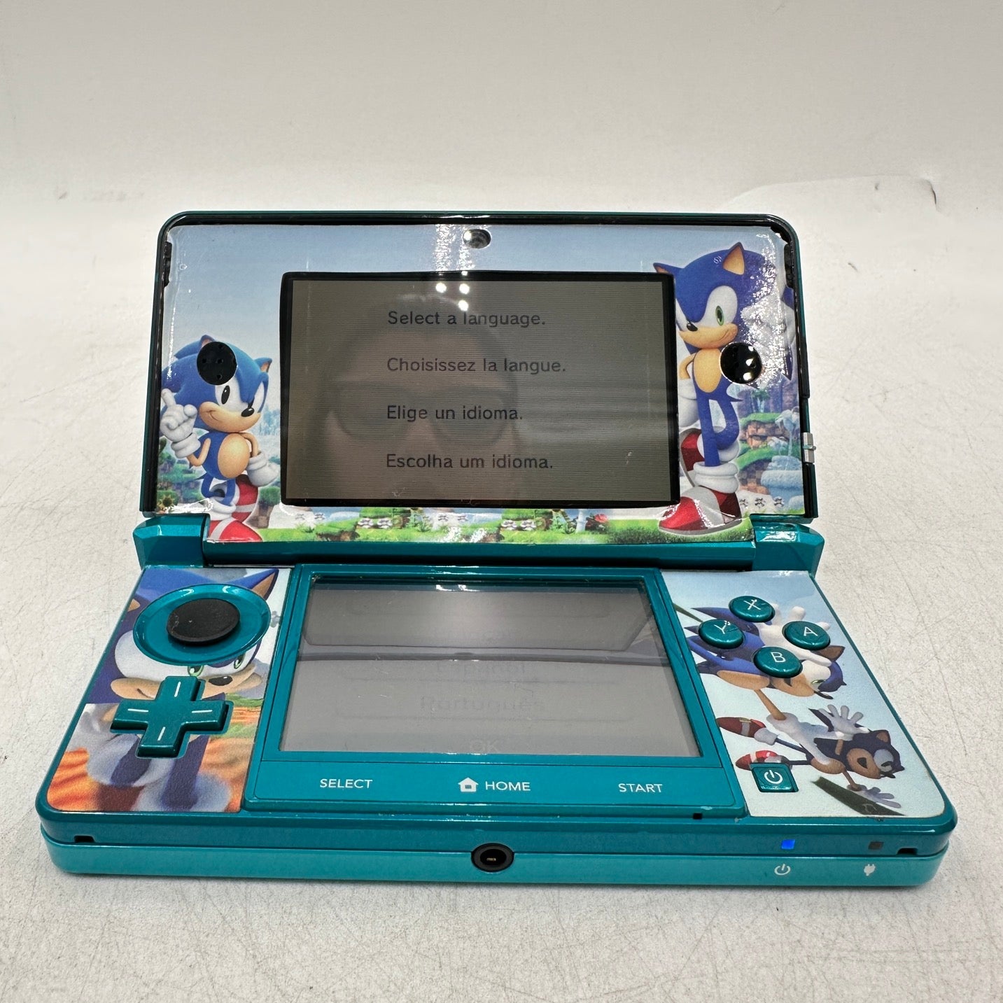 Nintendo 3DS Handheld Game Console Only CTR-001 Aqua Blue (Sonic Sticker)
